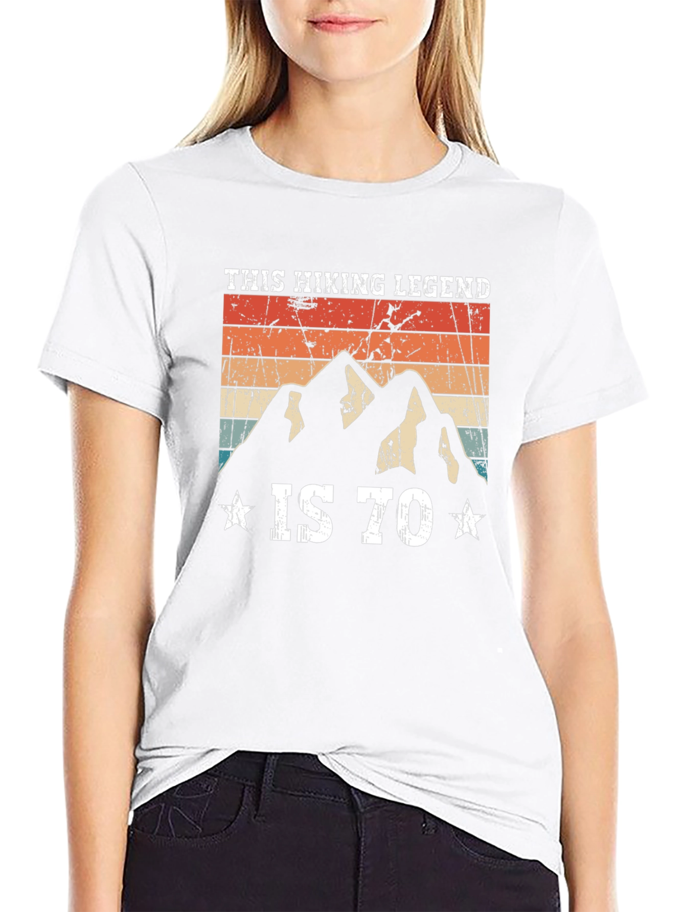 Black Hiking Legend 70th Birthday T-Shirt view 9