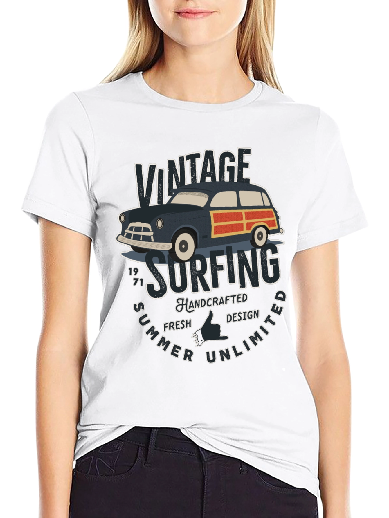 Black Vintage Surfing T-Shirt - Summer Unlimited view 9
