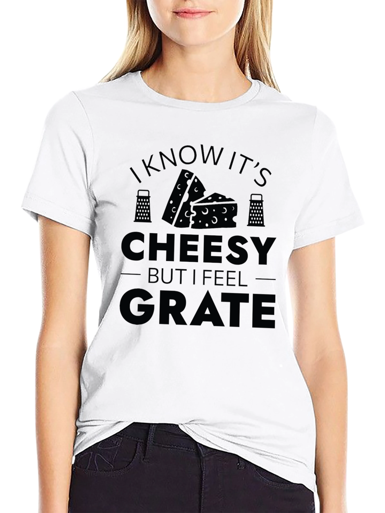 Black Funny Cheesy Grate T-Shirt view 9