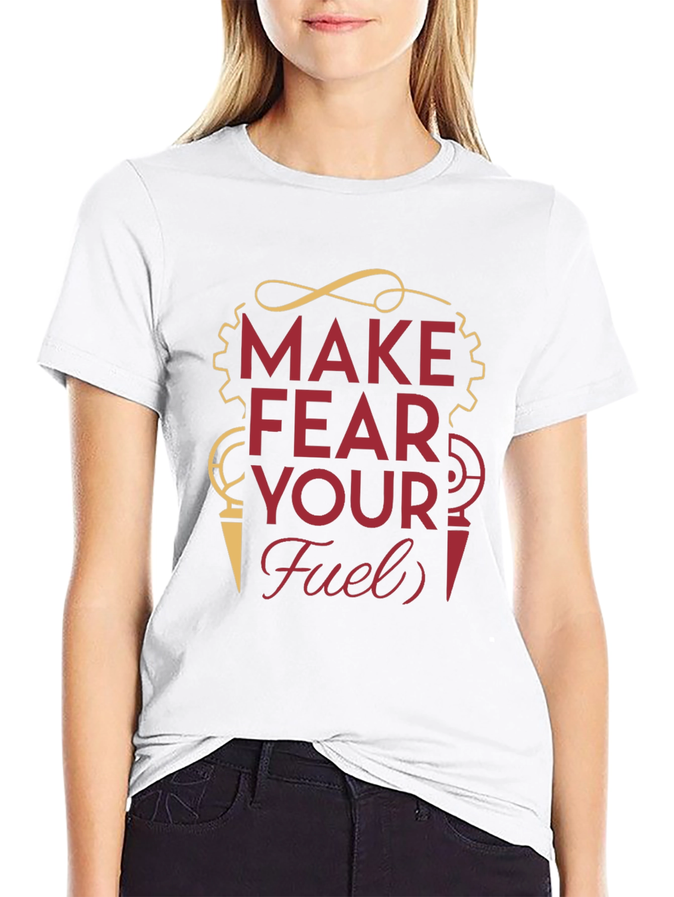 Black Make Fear Your Fuel T-Shirt - Motivational Graphic Tee view 9
