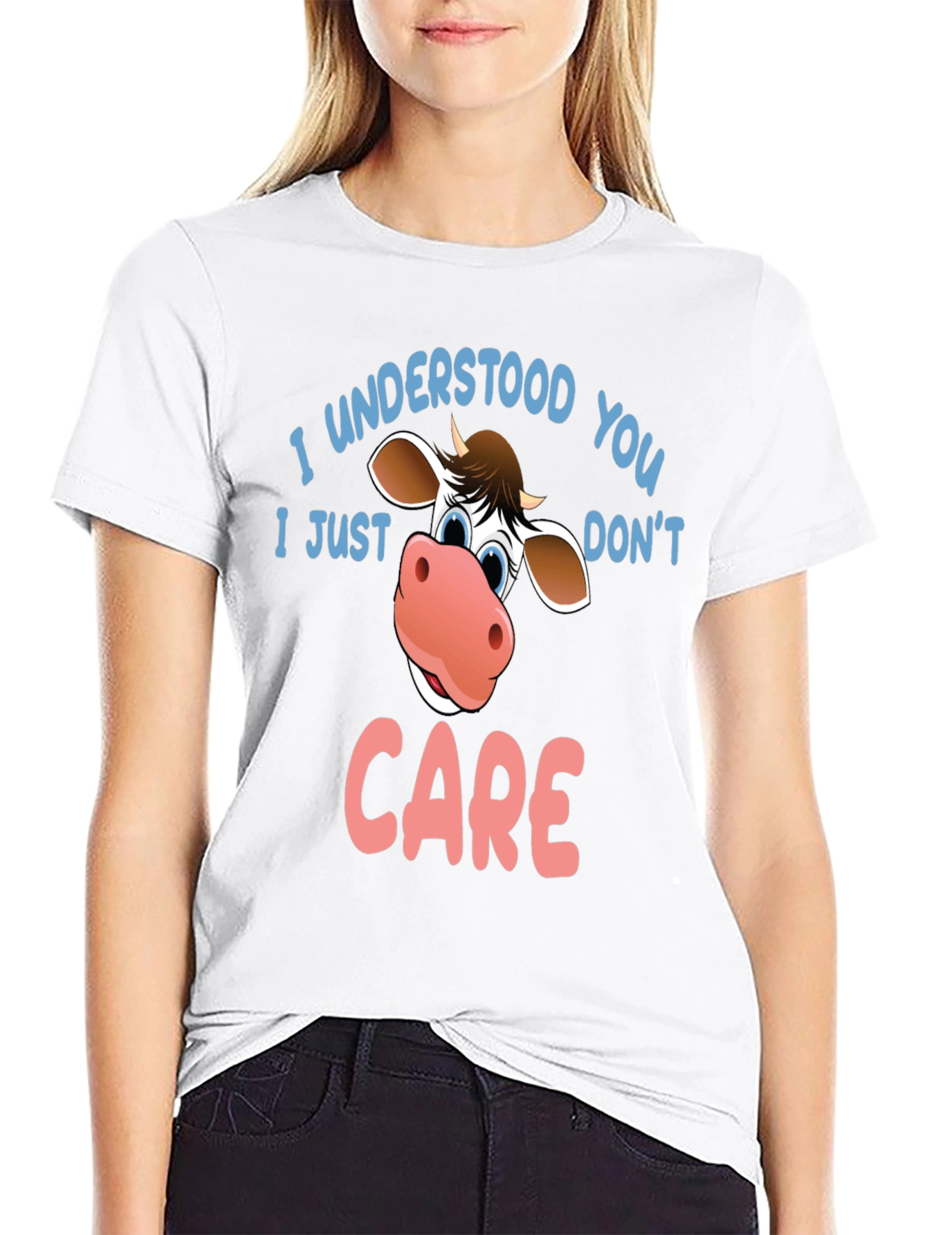 Black Funny Cow Graphic T-Shirt - I Understood You view 9