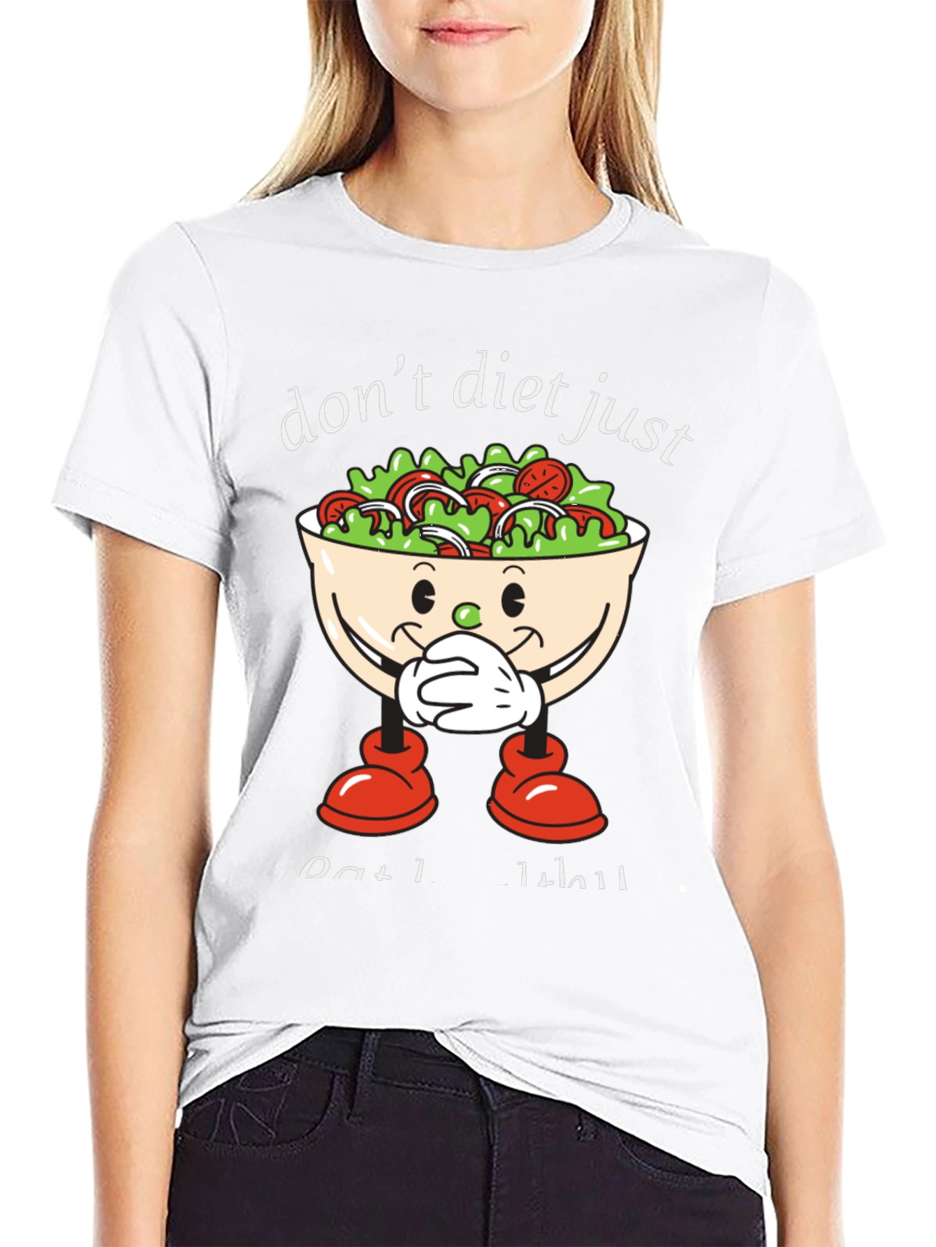 Black Don't Diet Just Eat Salad T-Shirt view 9
