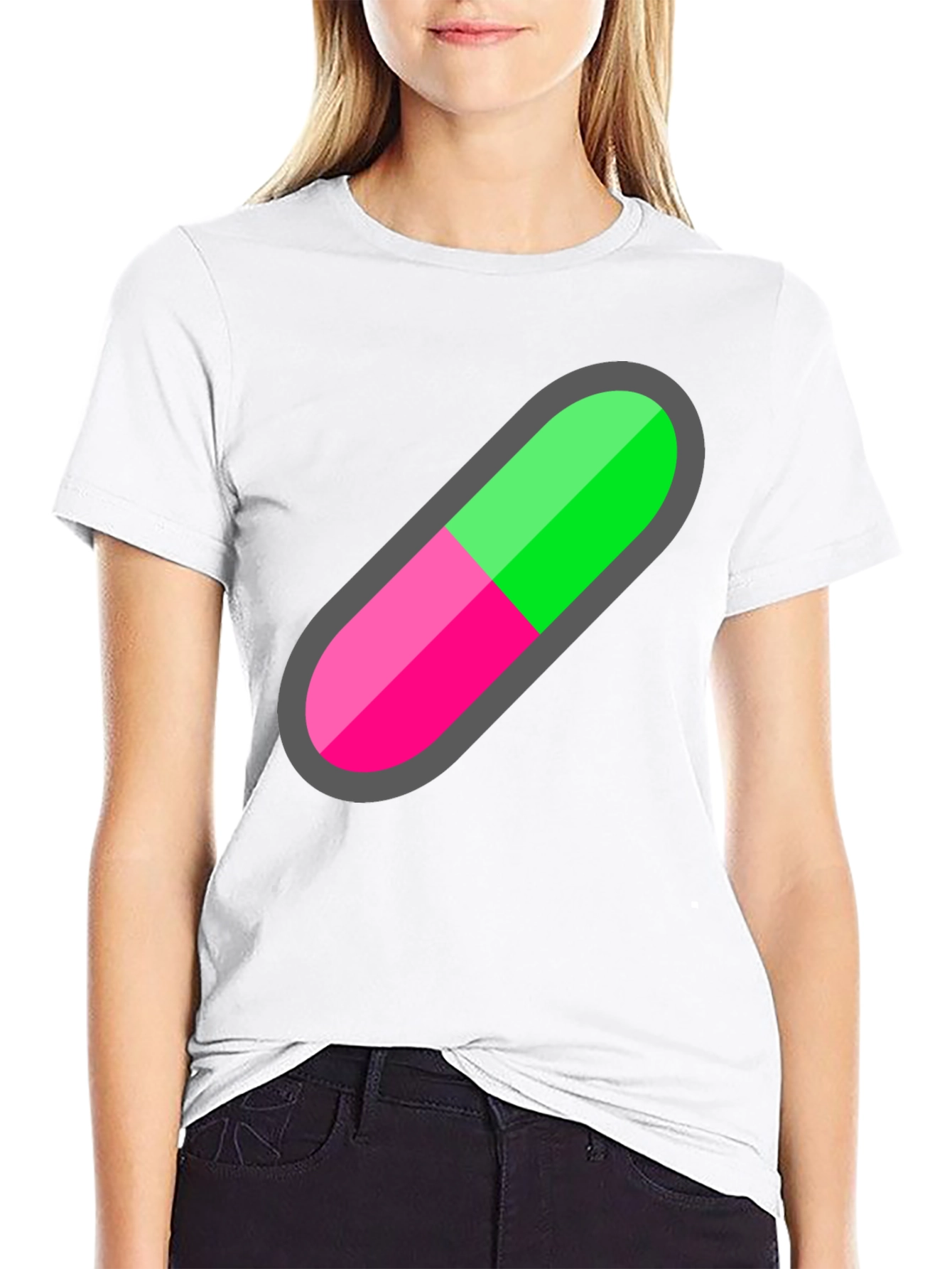Black Pill Capsule Graphic Tee - Unique Trendy Design view 9