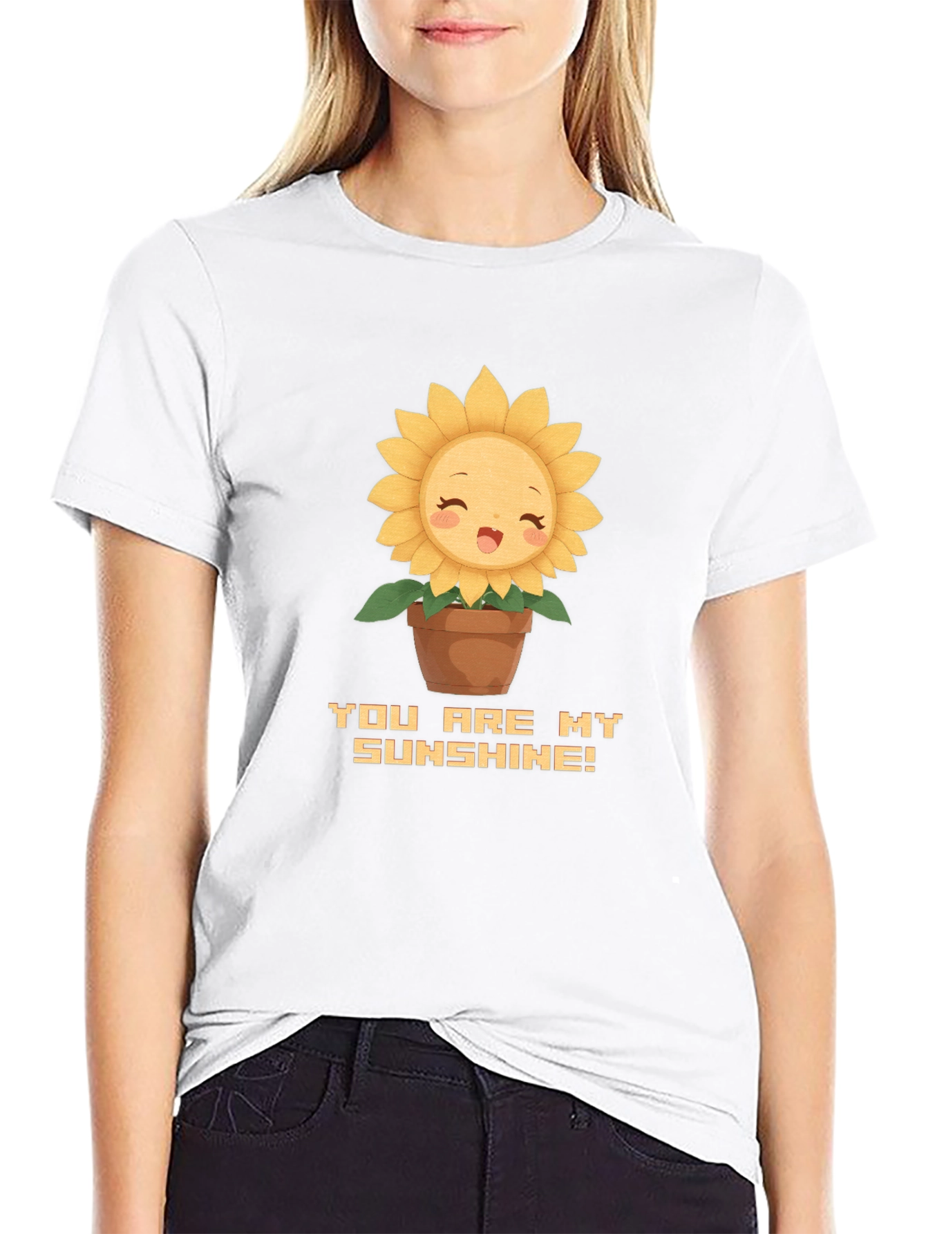 Black Cute Sunflower You Are My Sunshine Graphic T-Shirt view 9
