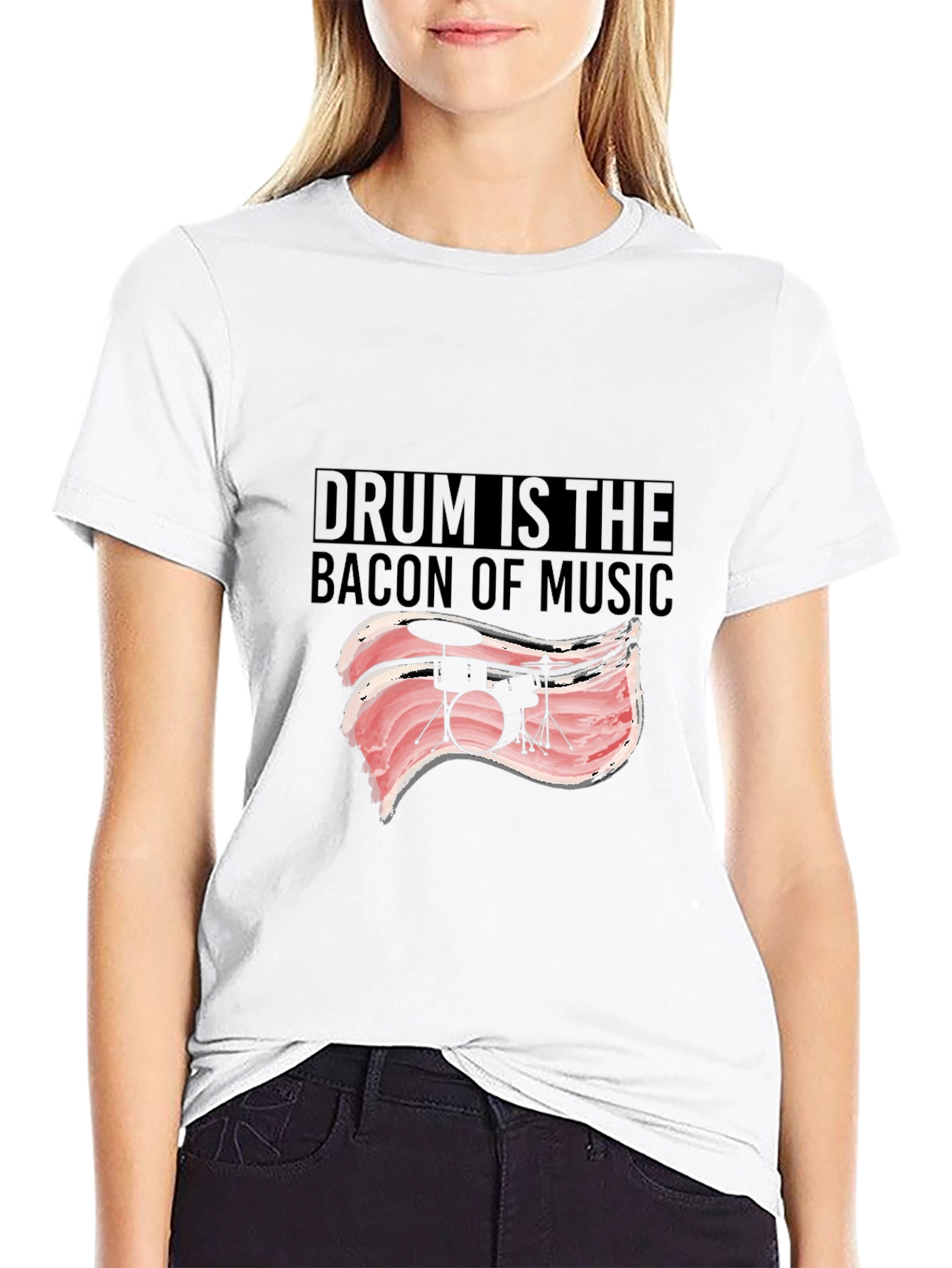 Black Drum is the Bacon of Music T-Shirt view 9