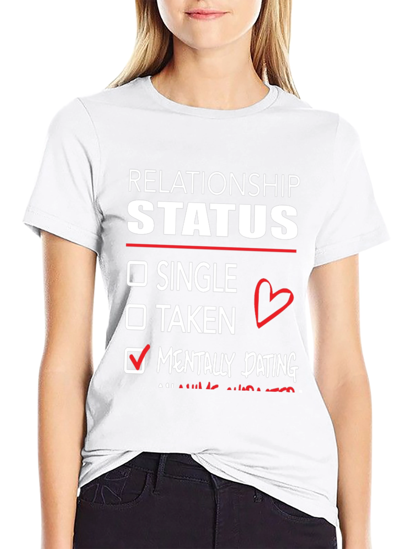 Black Relationship Status Mentally Dating T-Shirt view 9