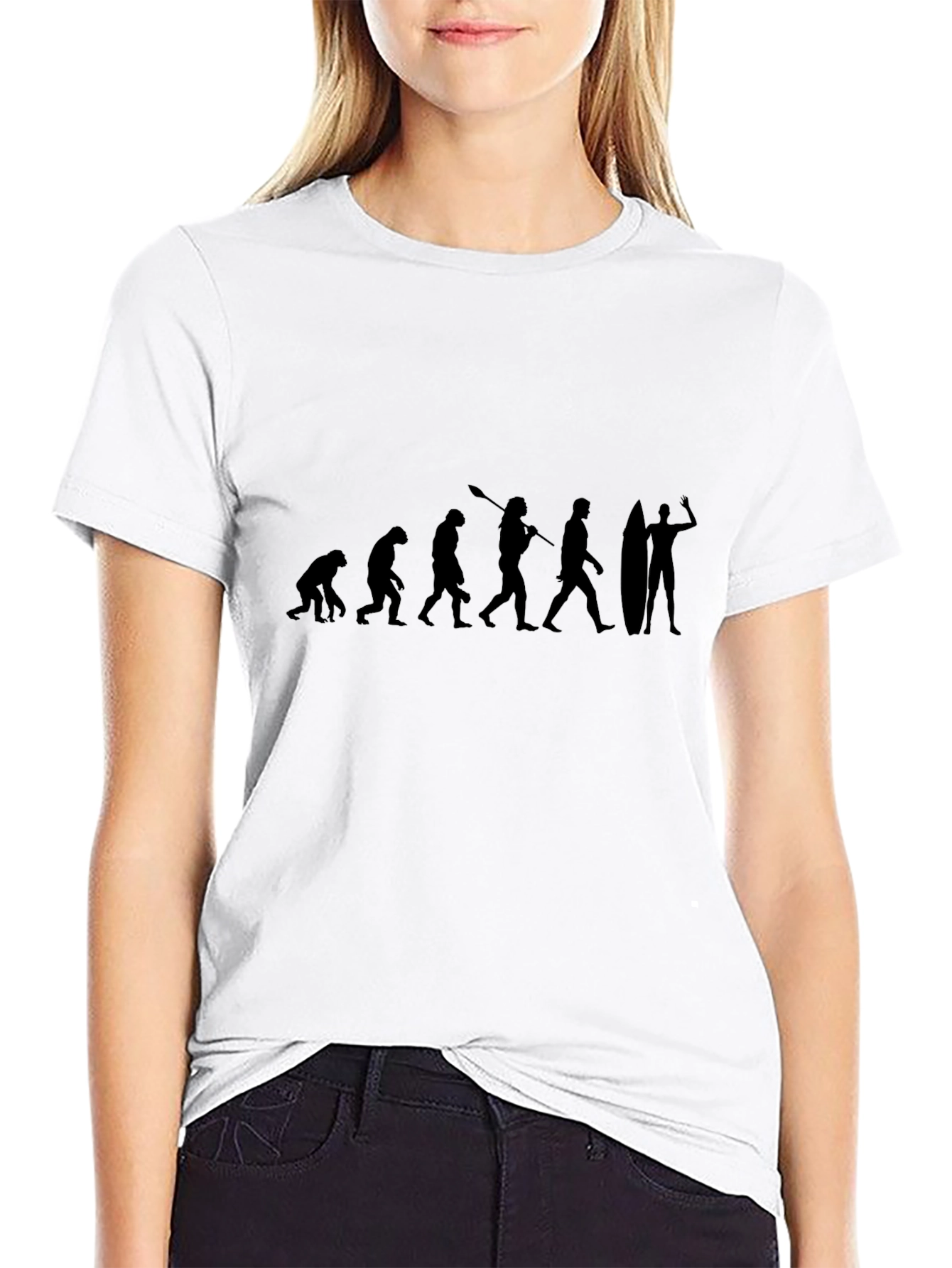 Black Evolution of Surfing Black T-Shirt view 9