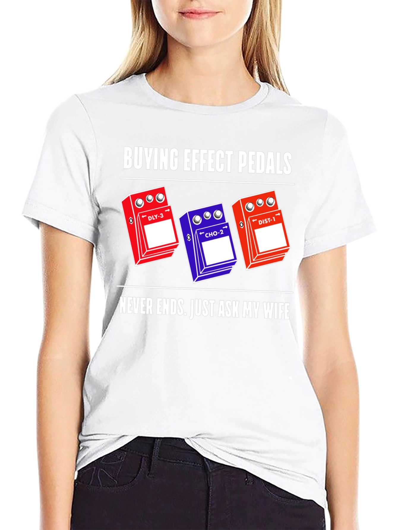 Black Buying Effect Pedals T-Shirt, Guitar Humor Tee view 9