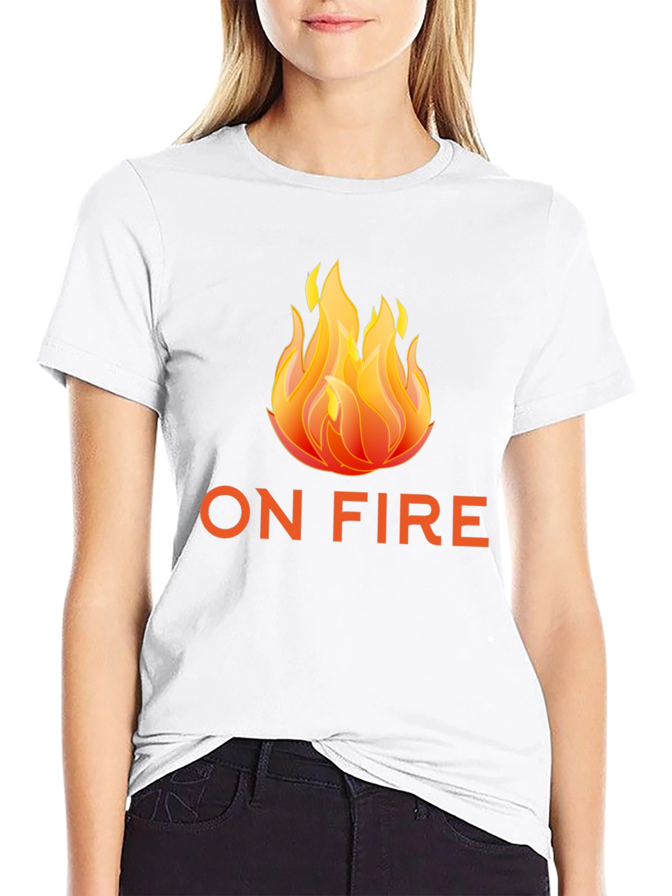 Black On Fire Graphic Tee - Black Short Sleeve T-Shirt view 9