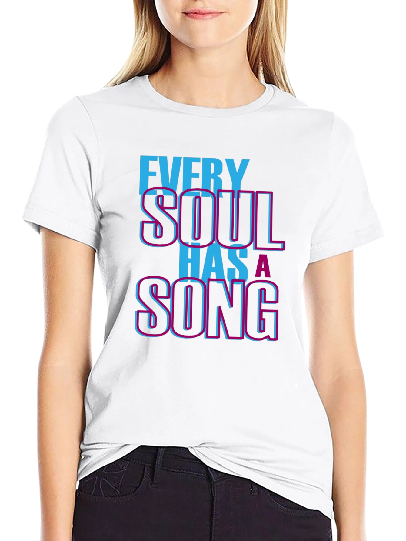 Black Every Soul Has a Song Graphic T-Shirt view 9