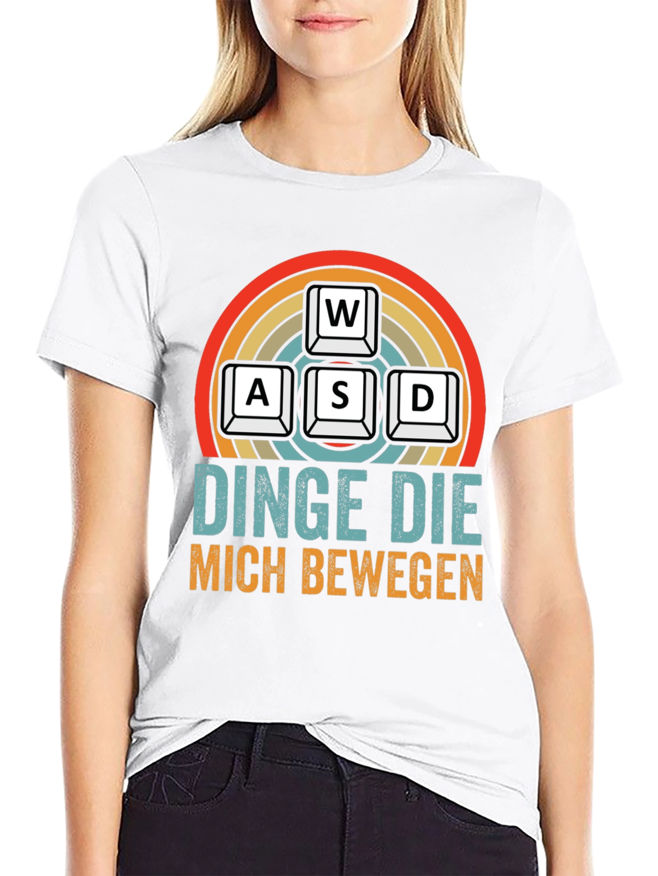 Black Gamer T-Shirt - WASD Keys - Dinge Die Mich Bewegen view 9