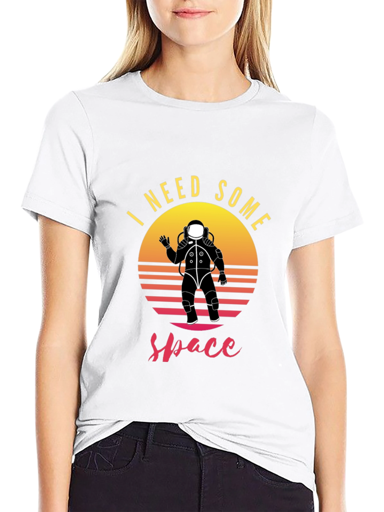 Black I Need Some Space T-Shirt - Astronaut Graphic Tee view 9