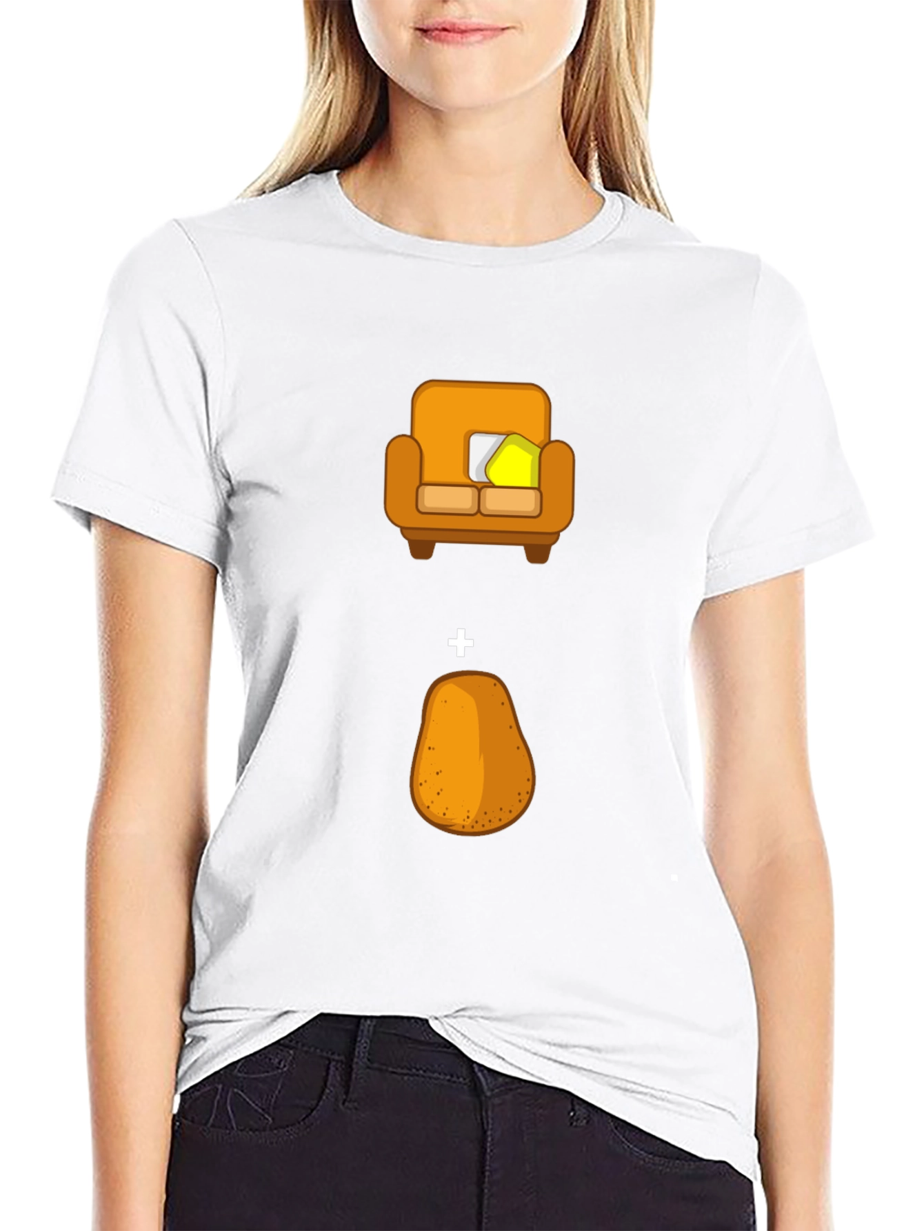 Black Couch Potato Funny Graphic Tee view 9