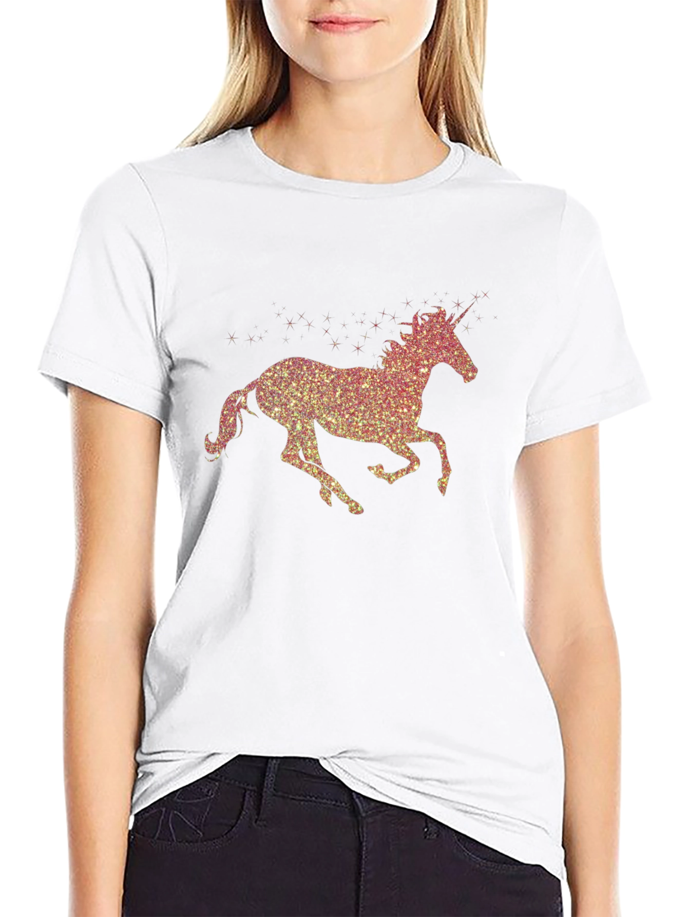 Black Unicorn Sparkle T-Shirt - Men's Black Tee view 9