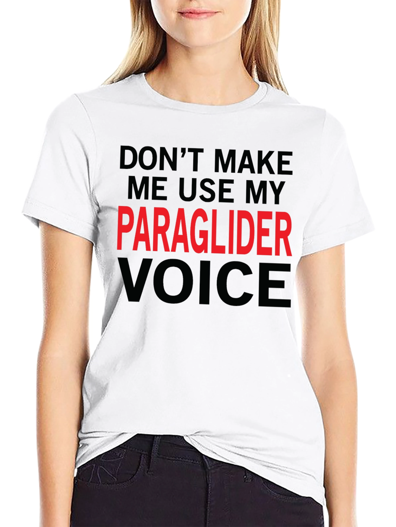 Black Paraglider Voice T-Shirt - Funny Aviation Tee view 9