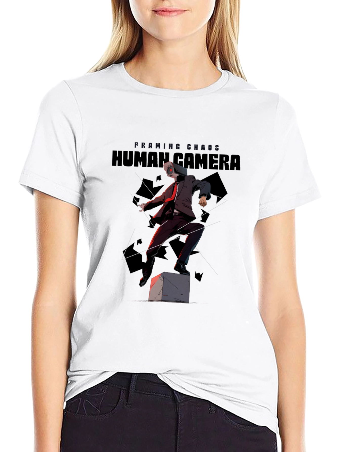 Black Human Camera Graphic Tee view 9