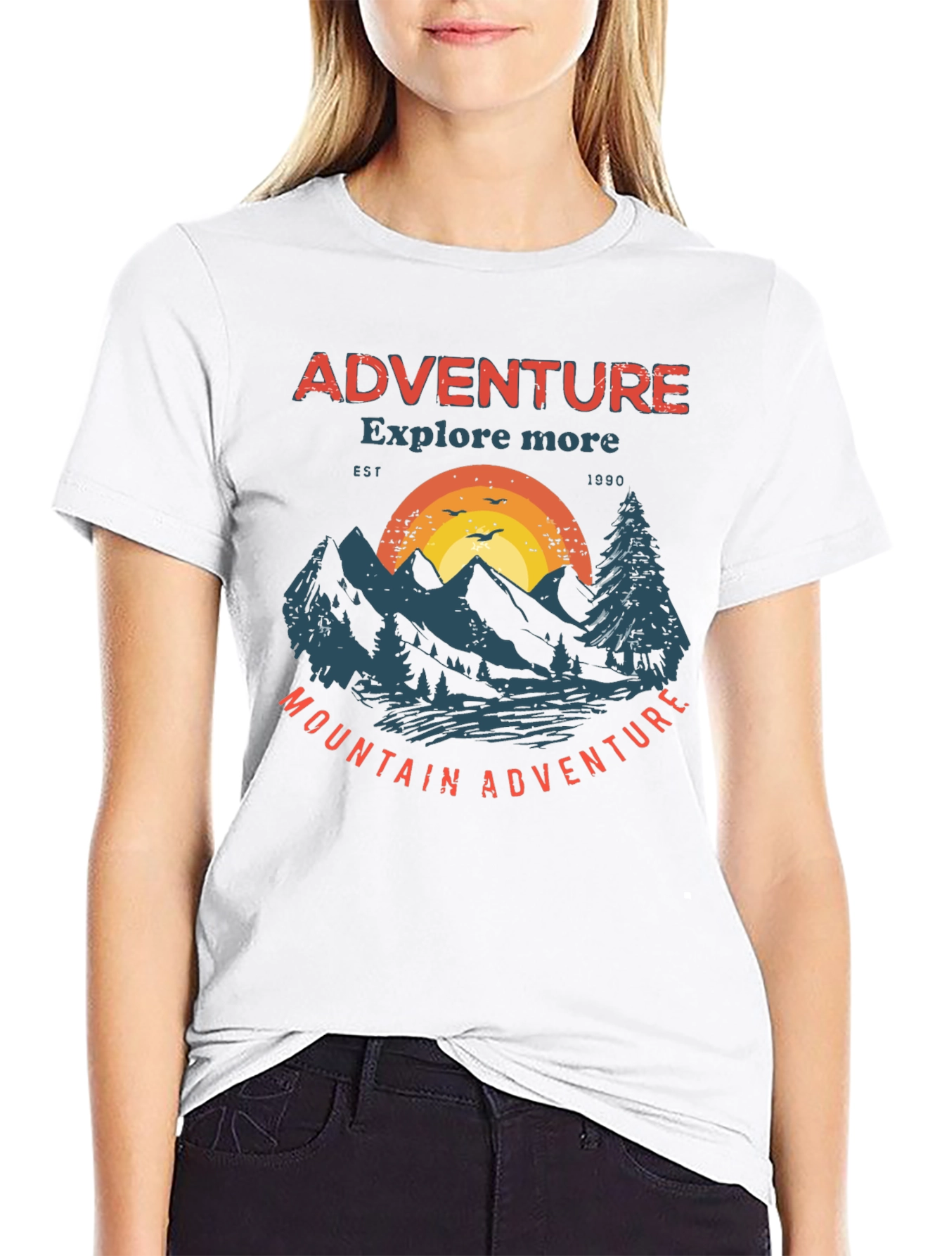Black Adventure Mountain Graphic Tee view 9