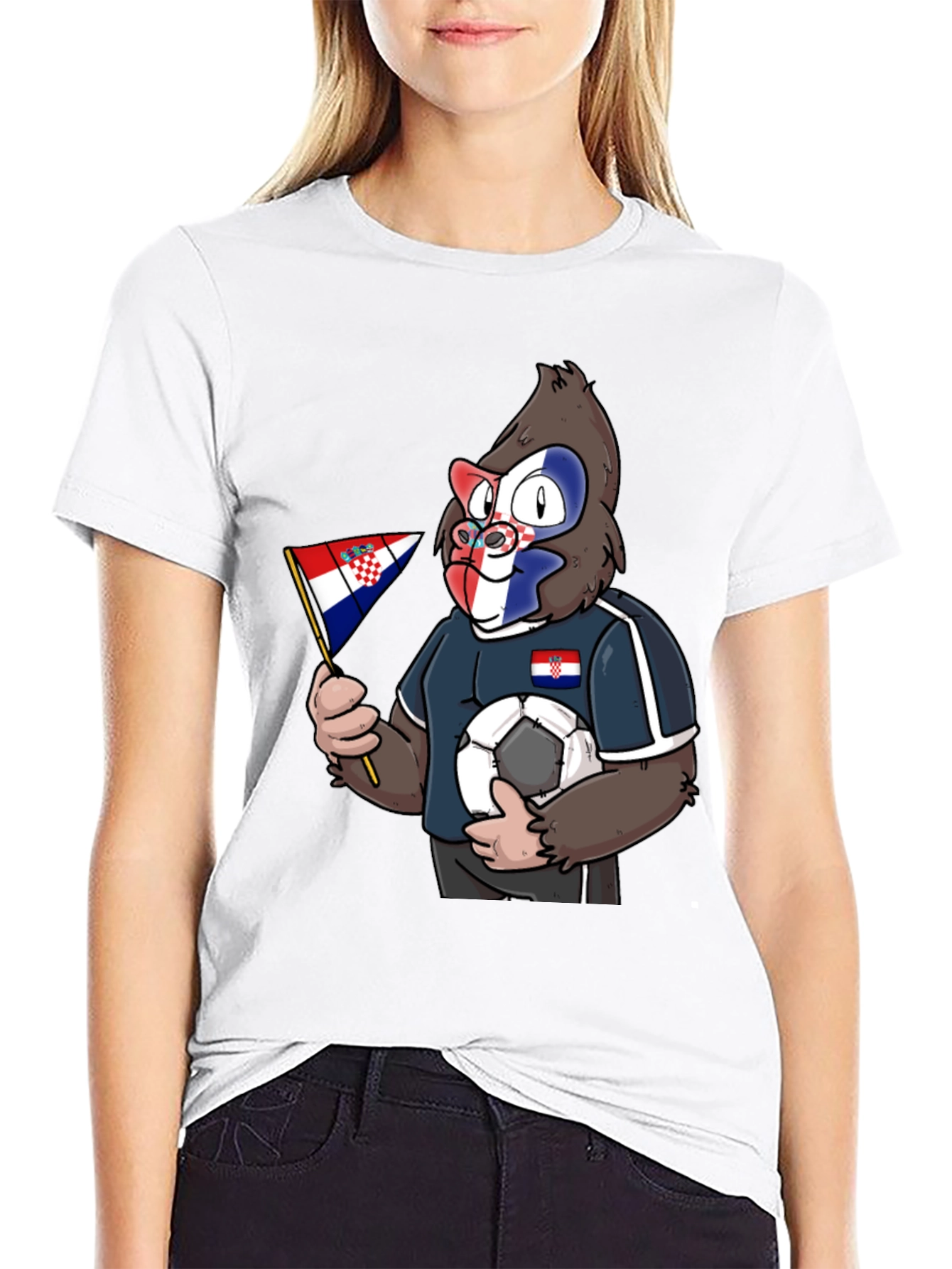 Black Croatian Soccer Gorilla Black T-Shirt view 9