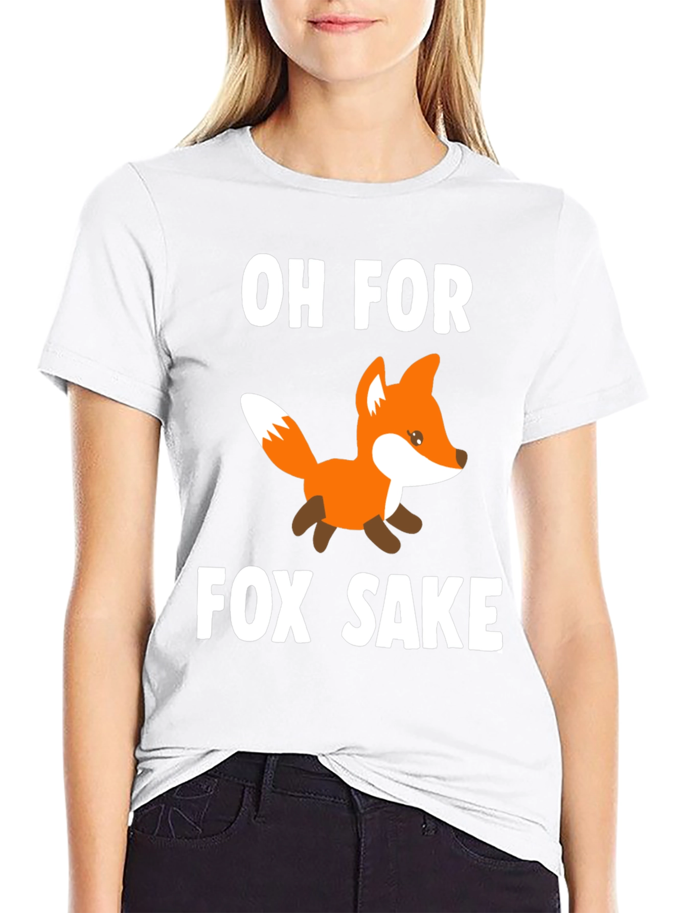 Black Oh For Fox Sake T-Shirt - Novelty Graphic Tee view 9