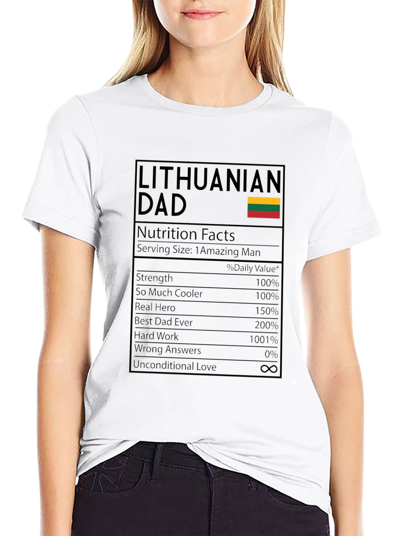 Lithuanian Dad Nutrition Facts T-Shirt - 9