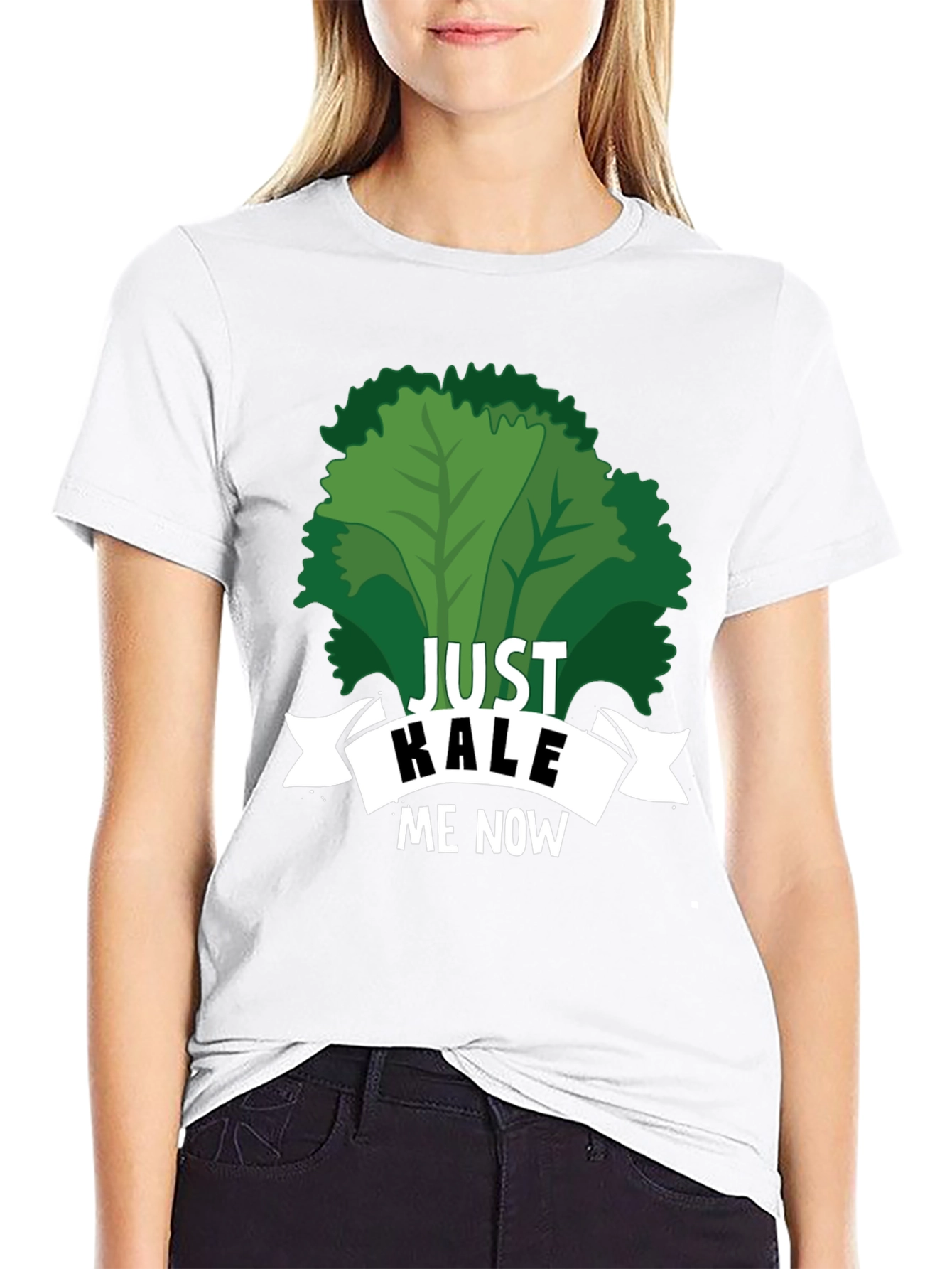 Black Just Kale Me Now Funny Vegan T-Shirt view 9