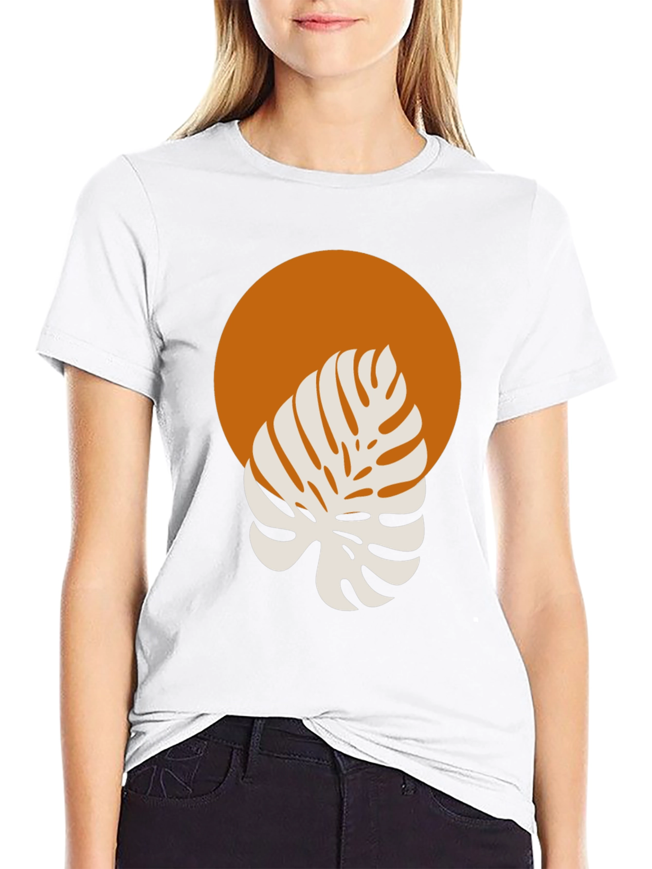 Black Monstera Graphic Tee - Modern Tropical Style view 9
