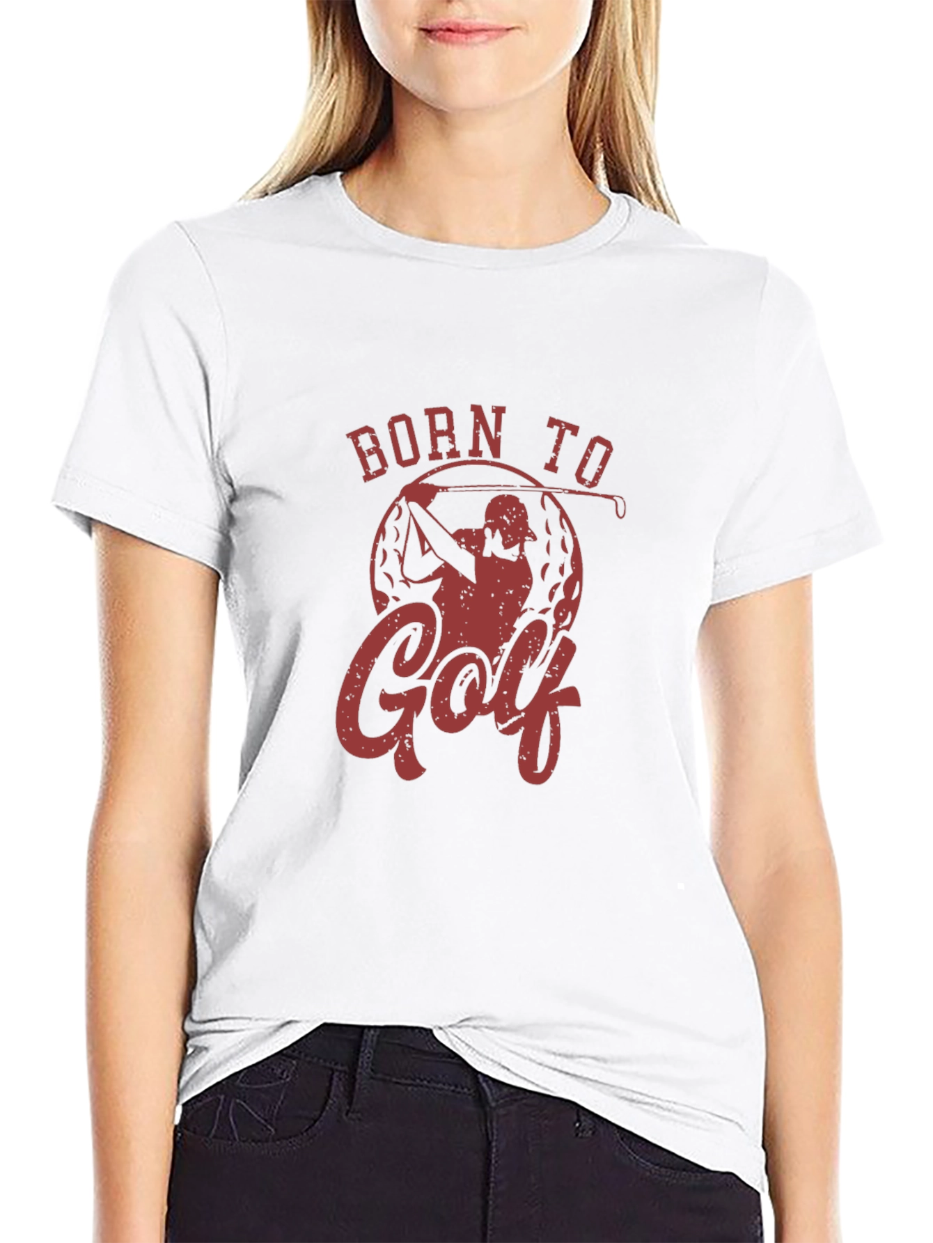 Black Born To Golf Tee - Golfer Gift view 9
