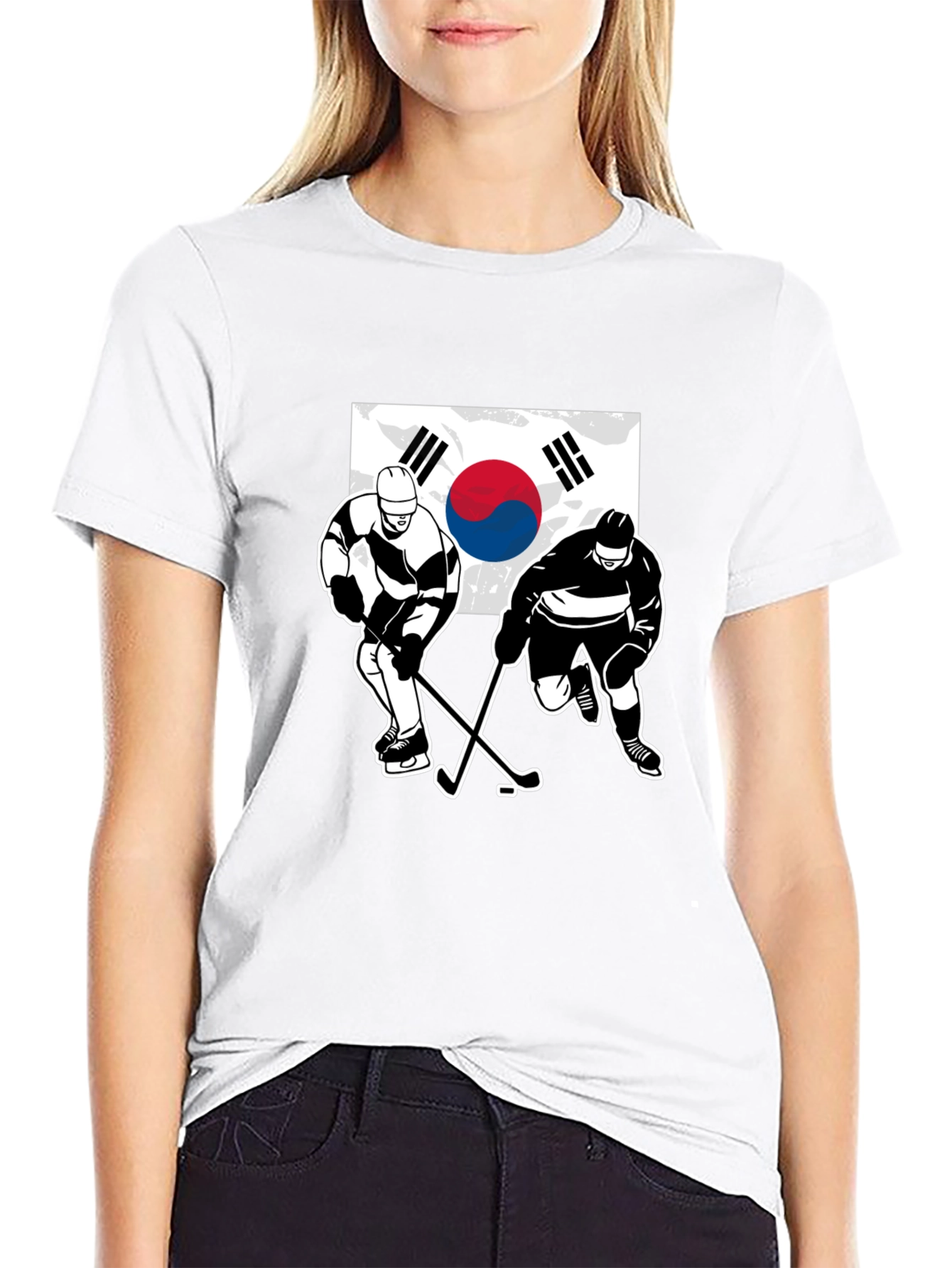 Black South Korea Hockey T-Shirt - Black view 9
