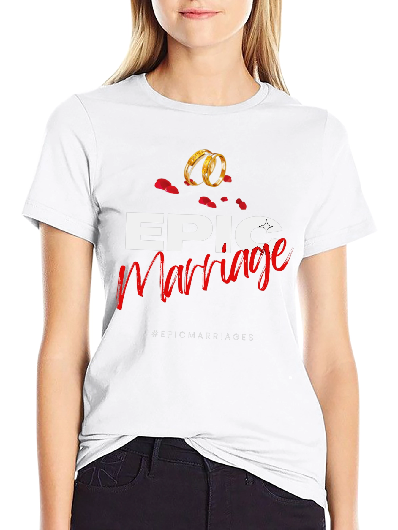 Black Epic Marriage T-Shirt - Stylish Wedding Anniversary Apparel view 9