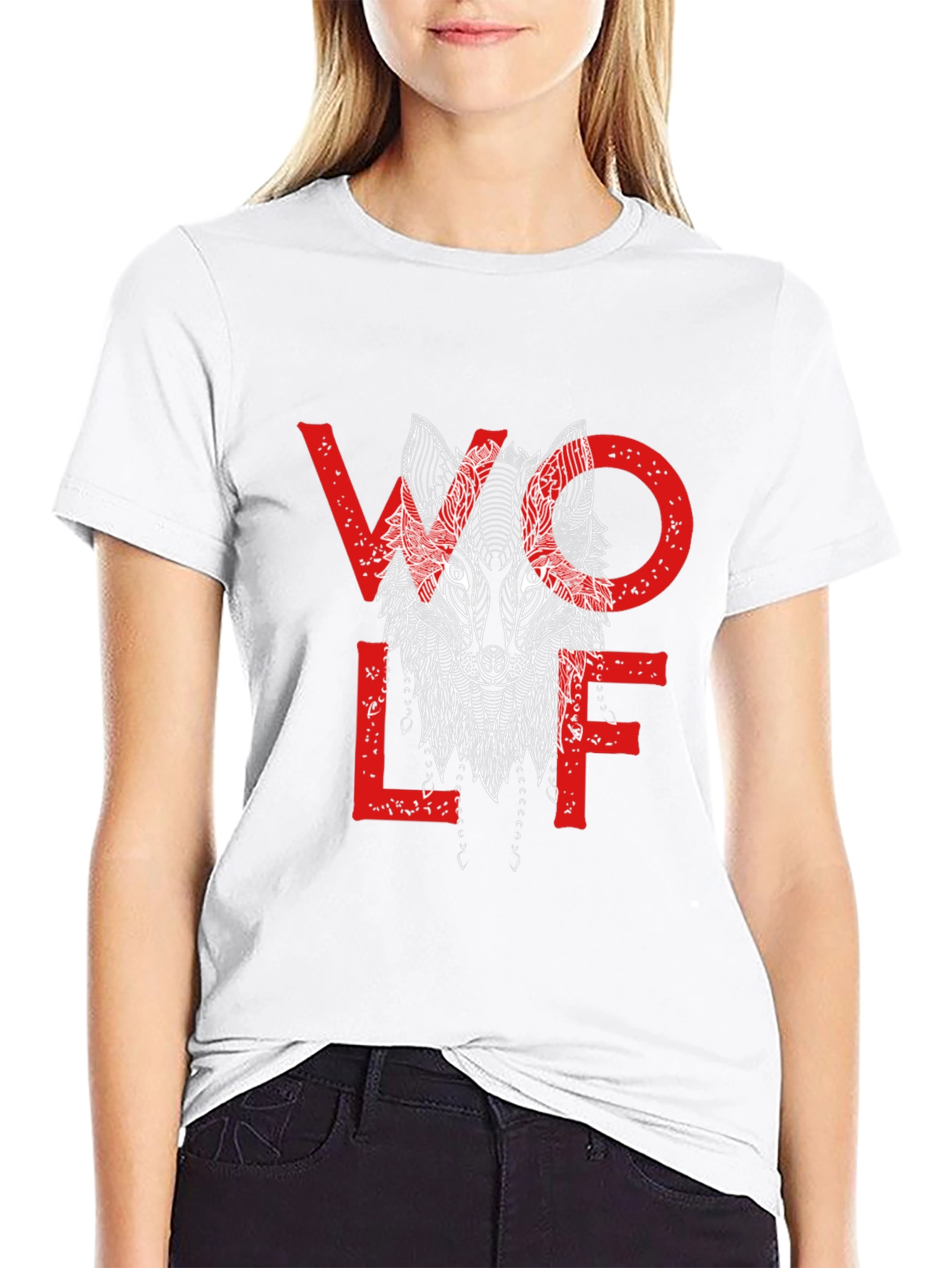 Black Wolf Graphic Print Black Tee view 9