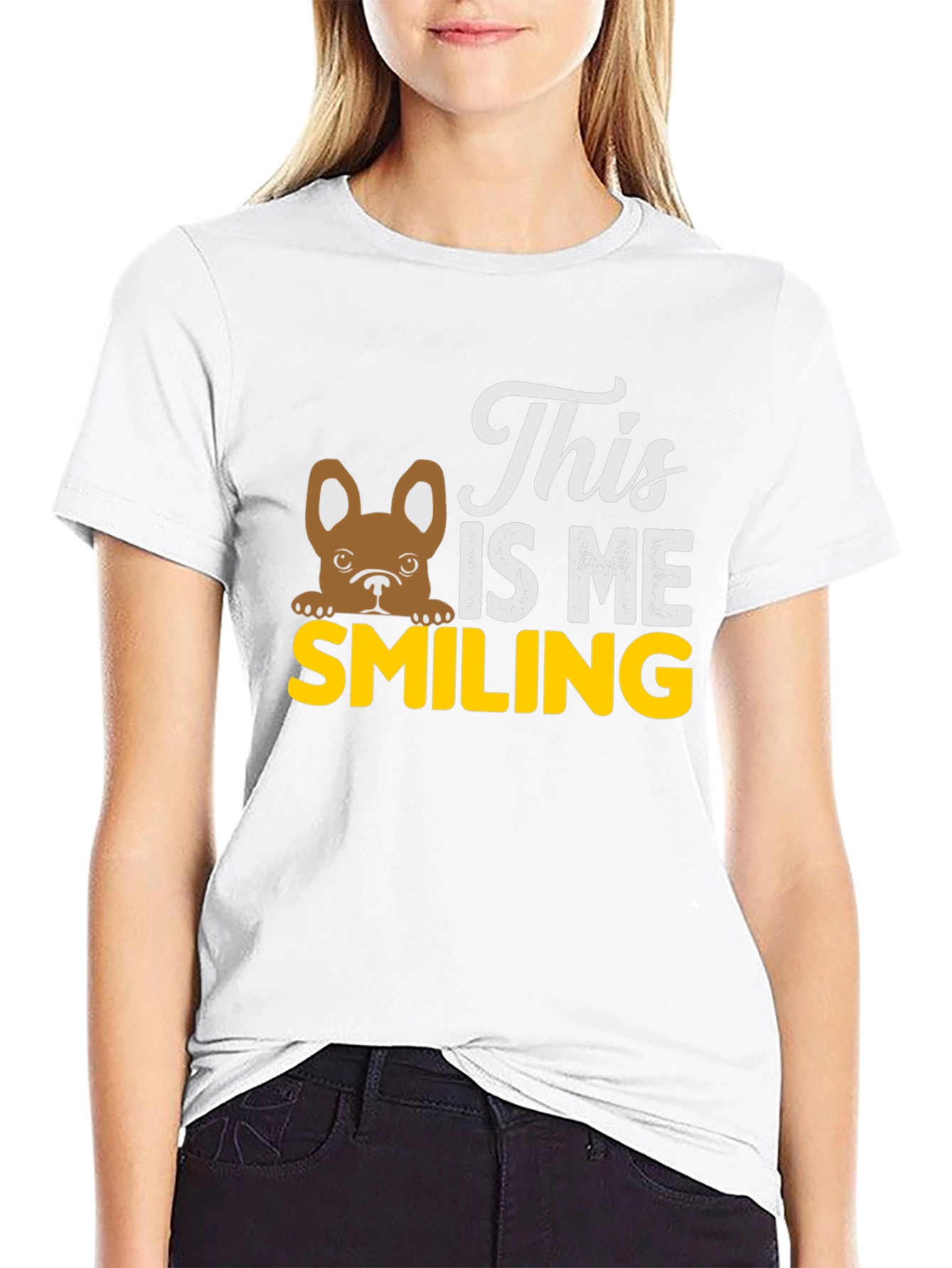 Black This Is Me Smiling Dog T-Shirt view 9