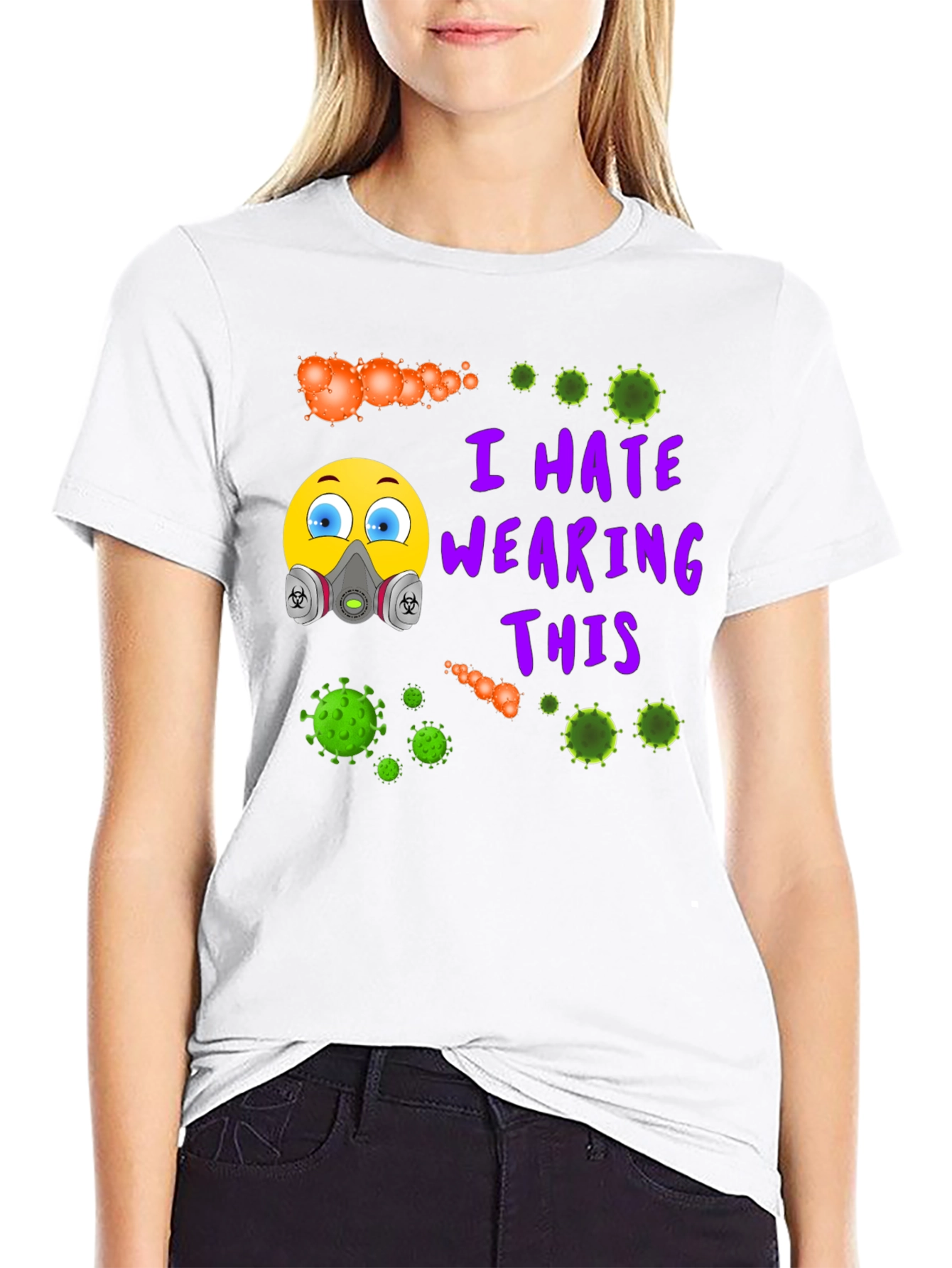 Black I Hate Wearing This T-Shirt - Novelty Virus Graphic Tee view 9