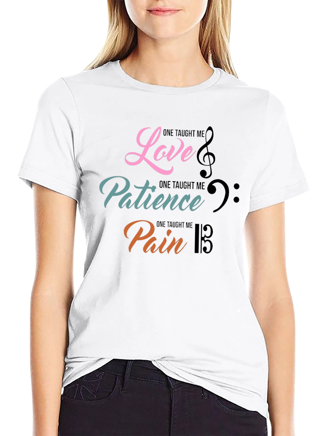 Black Love Patience Pain T-Shirt, Music Design view 9