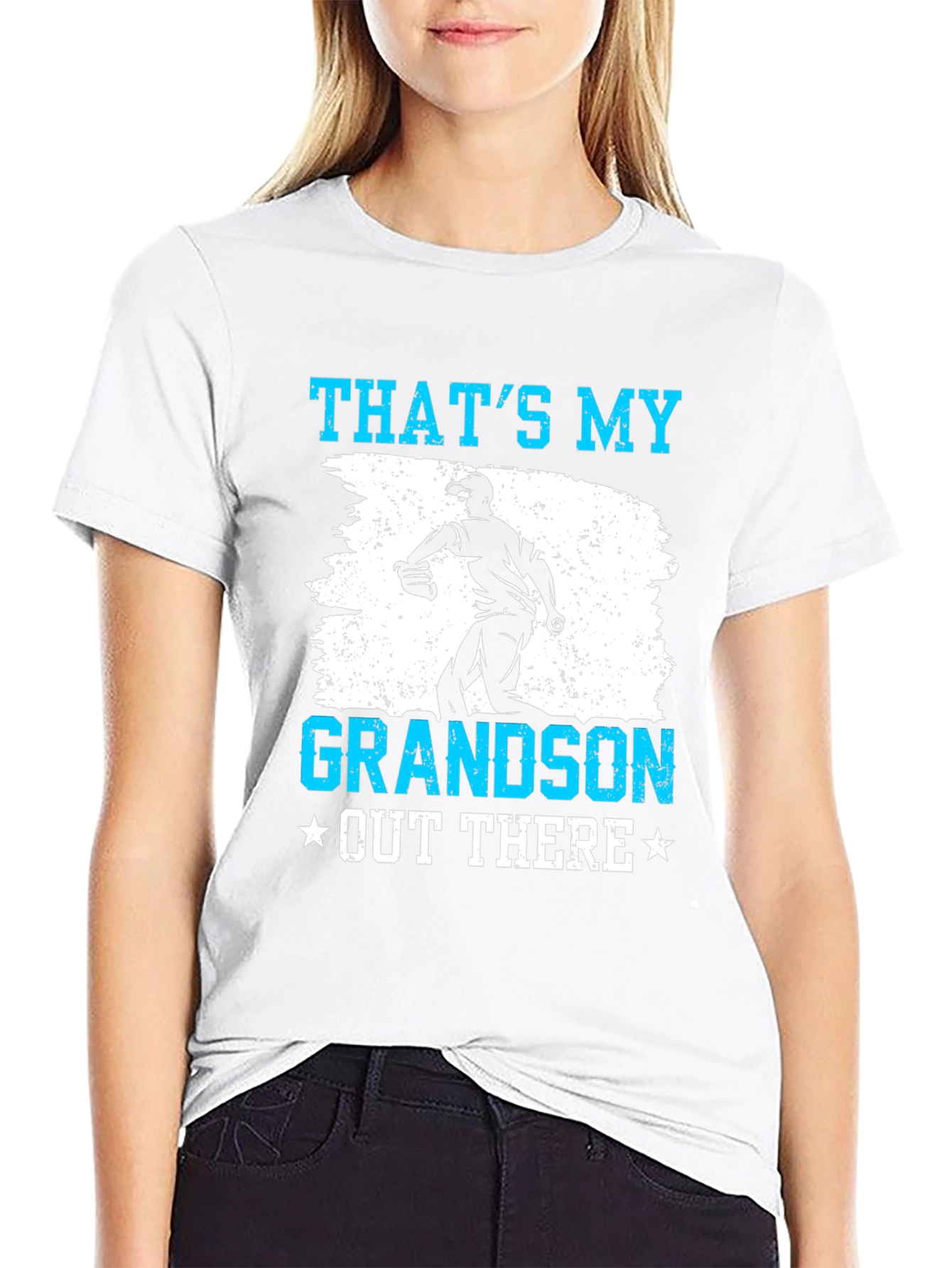 Black That's My Grandson Baseball T-Shirt view 9
