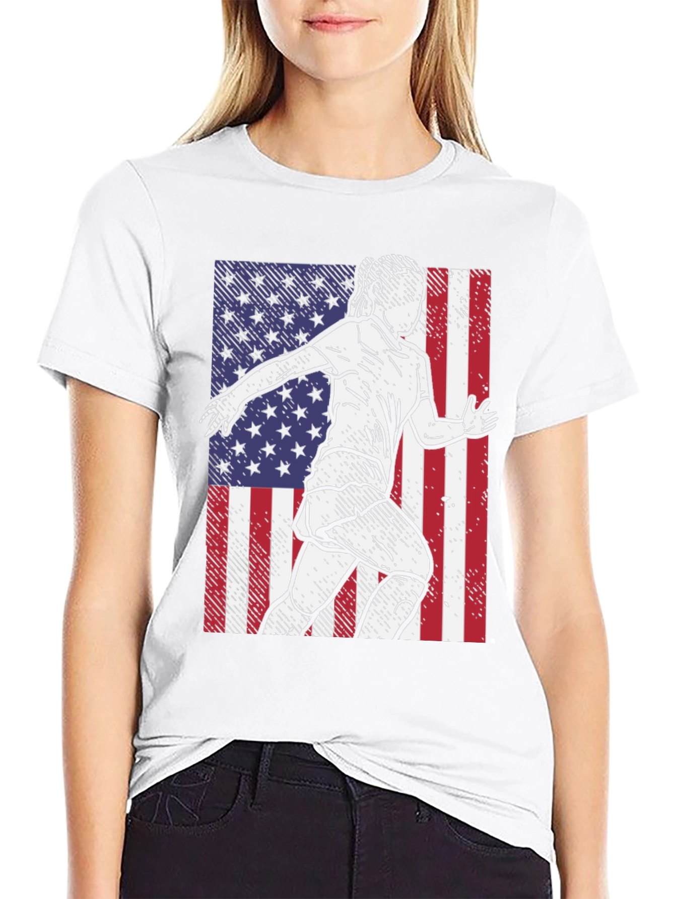 Black USA Soccer Player Graphic Tee view 9
