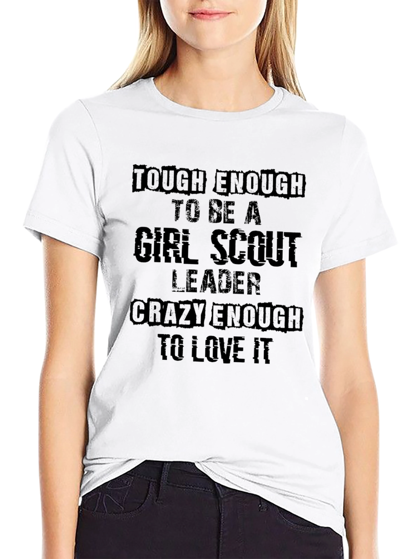 Black Tough Enough Girl Scout Leader Black T-Shirt view 9