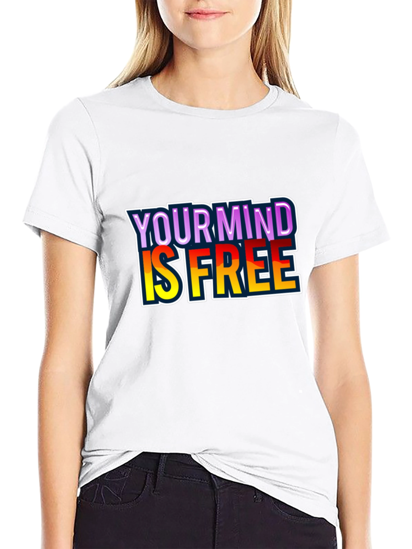 Black Your Mind Is Free Black T-Shirt view 9