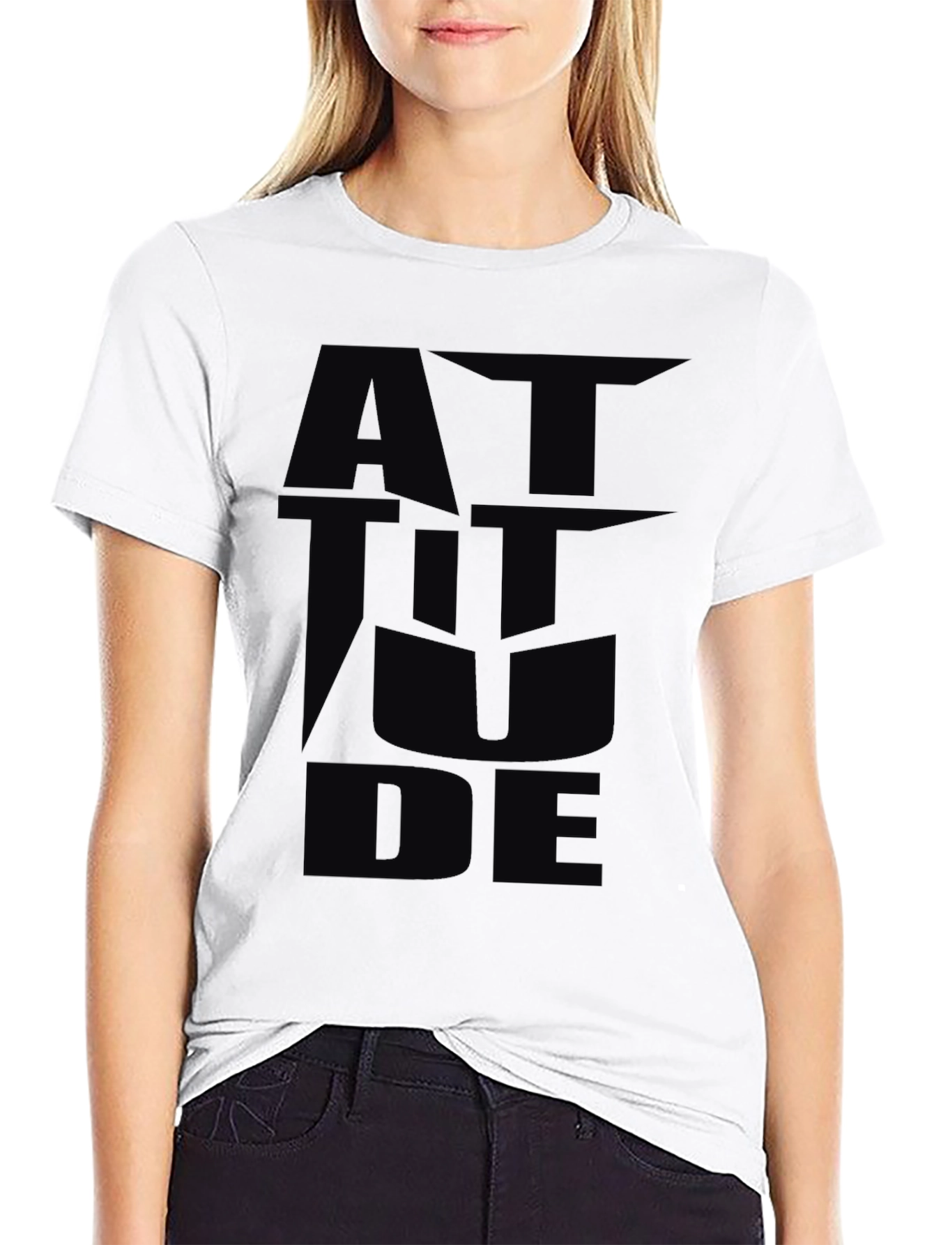 Black Attitude Graphic Black T-Shirt view 9