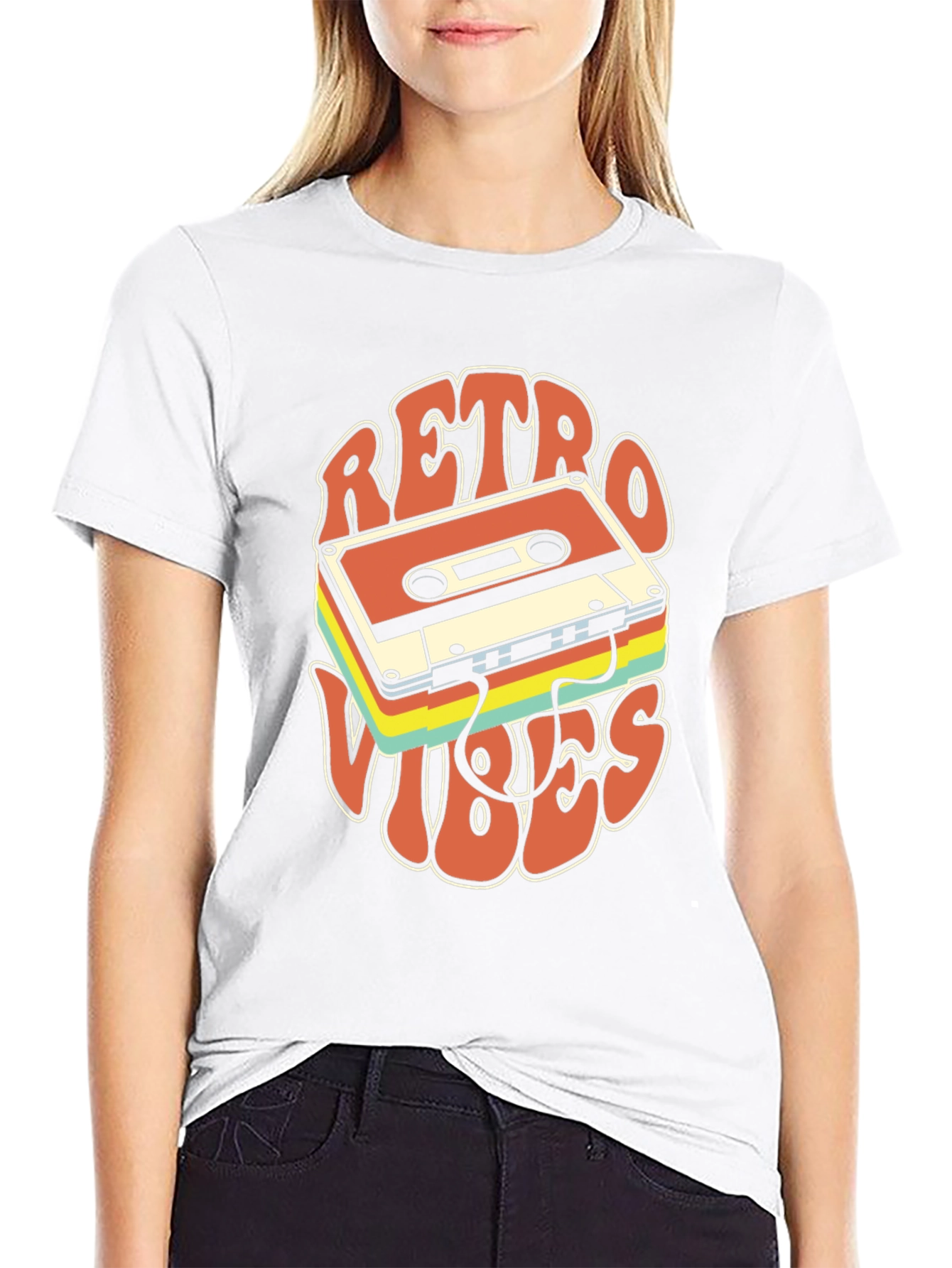 Black Retro Vibes Cassette T-Shirt view 9