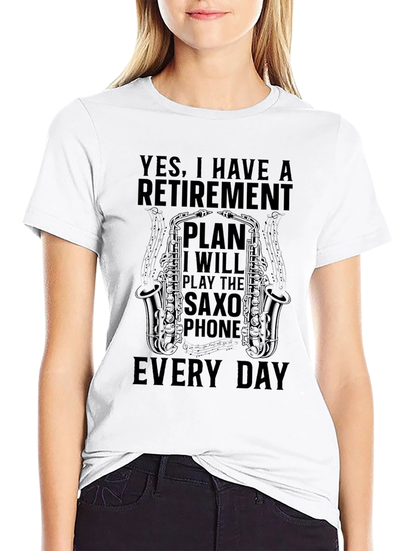 Black Retirement Plan Saxophone Player T-Shirt view 9