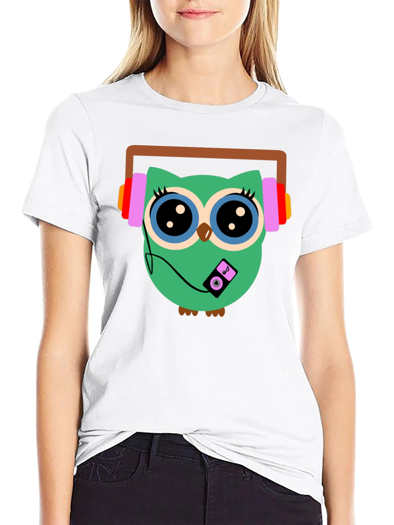 Black Owl Graphic T-Shirt - Music Lover Tee view 9