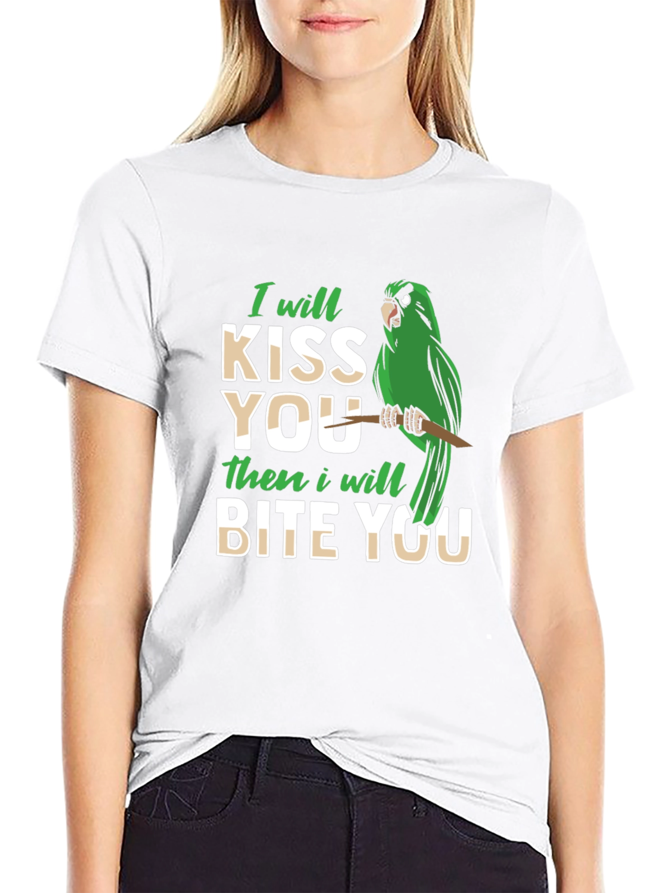 Black I Will Kiss You Then Bite You T-Shirt view 9