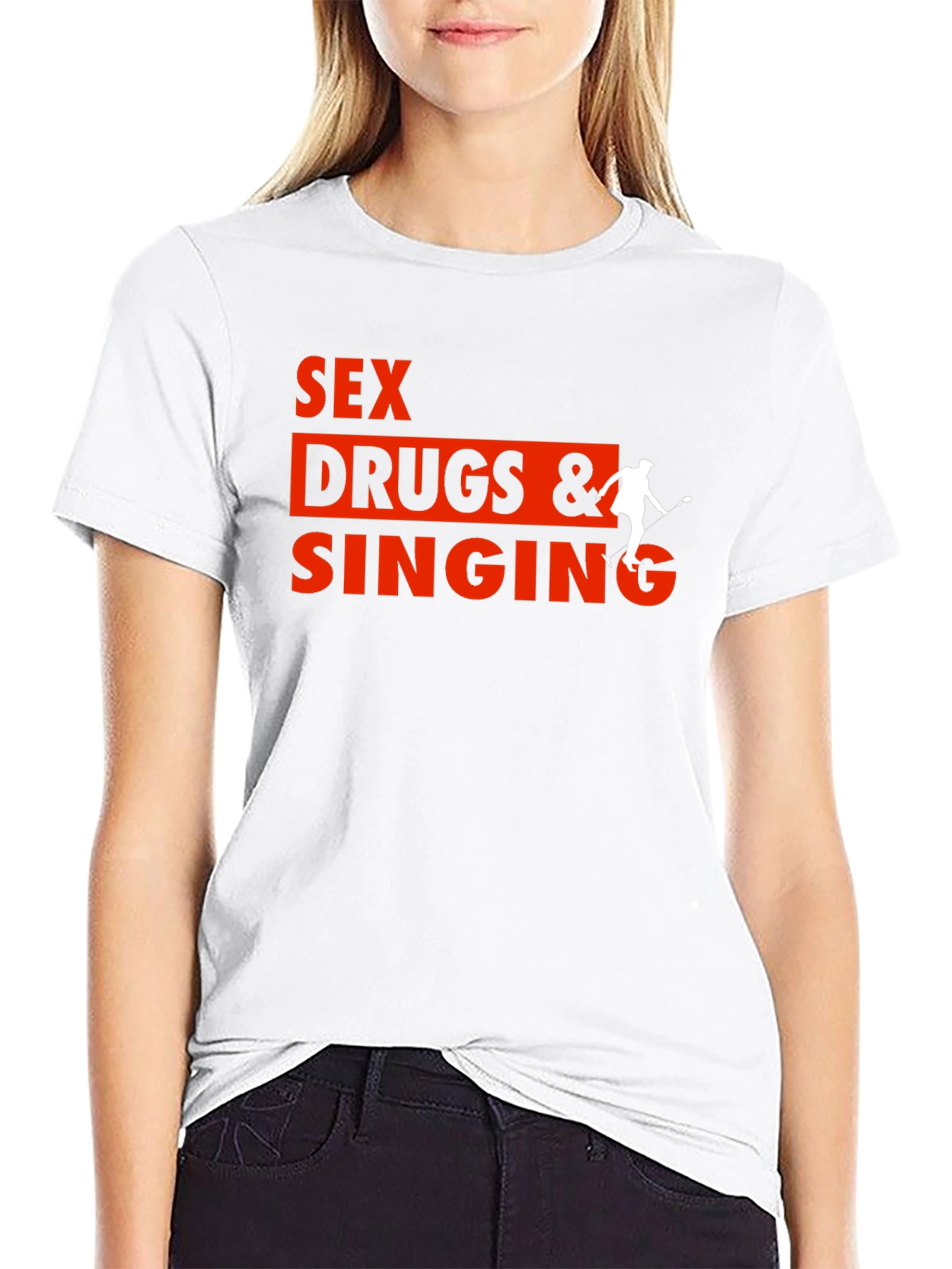 Black Sex Drugs & Singing Graphic Tee view 9