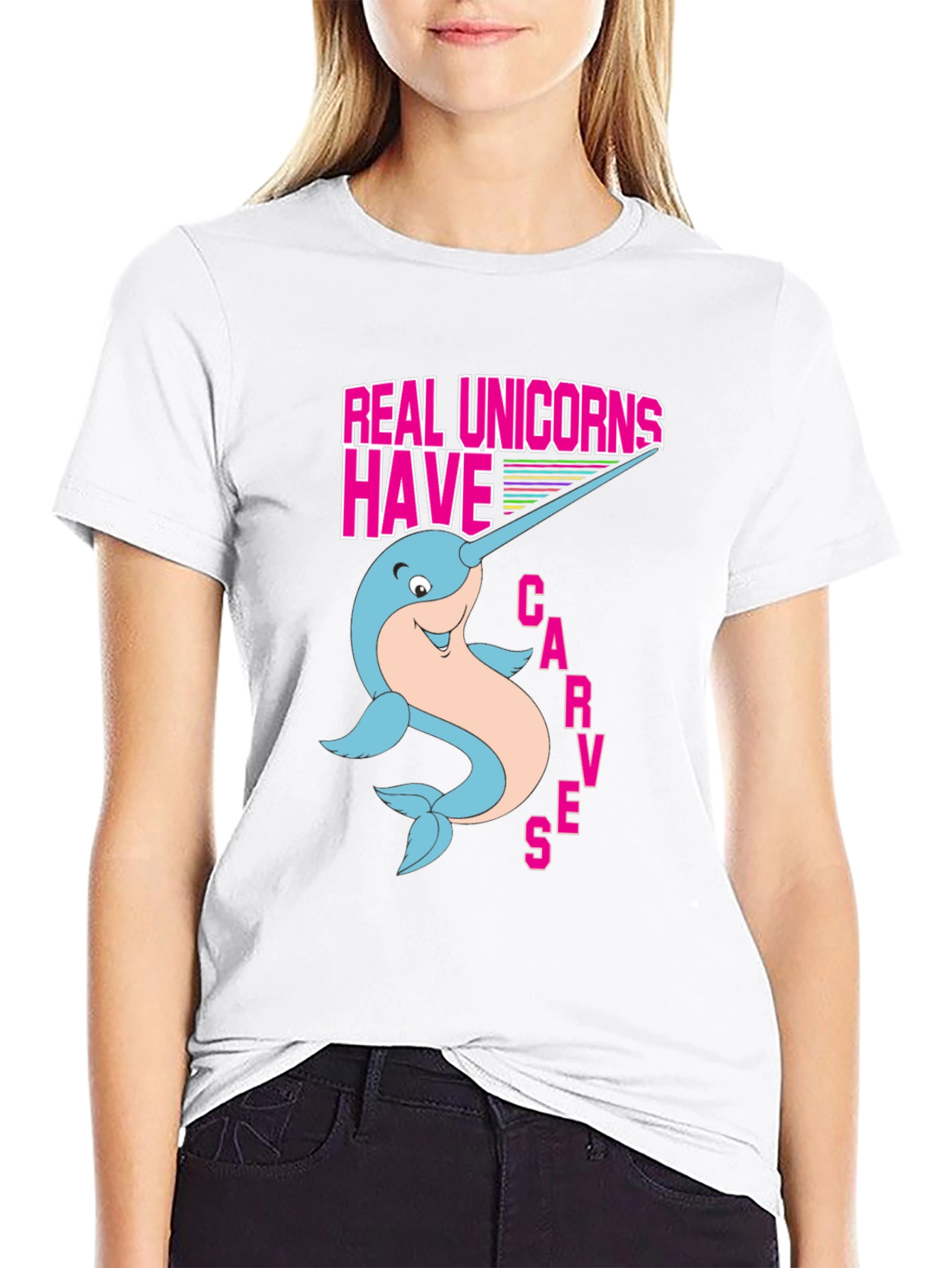 Black Real Unicorns Narwhal T-Shirt view 9