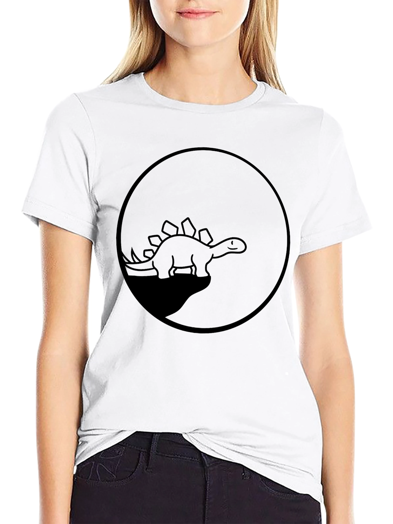 Black Dino Silhouette T-Shirt - Black Graphic Tee view 9