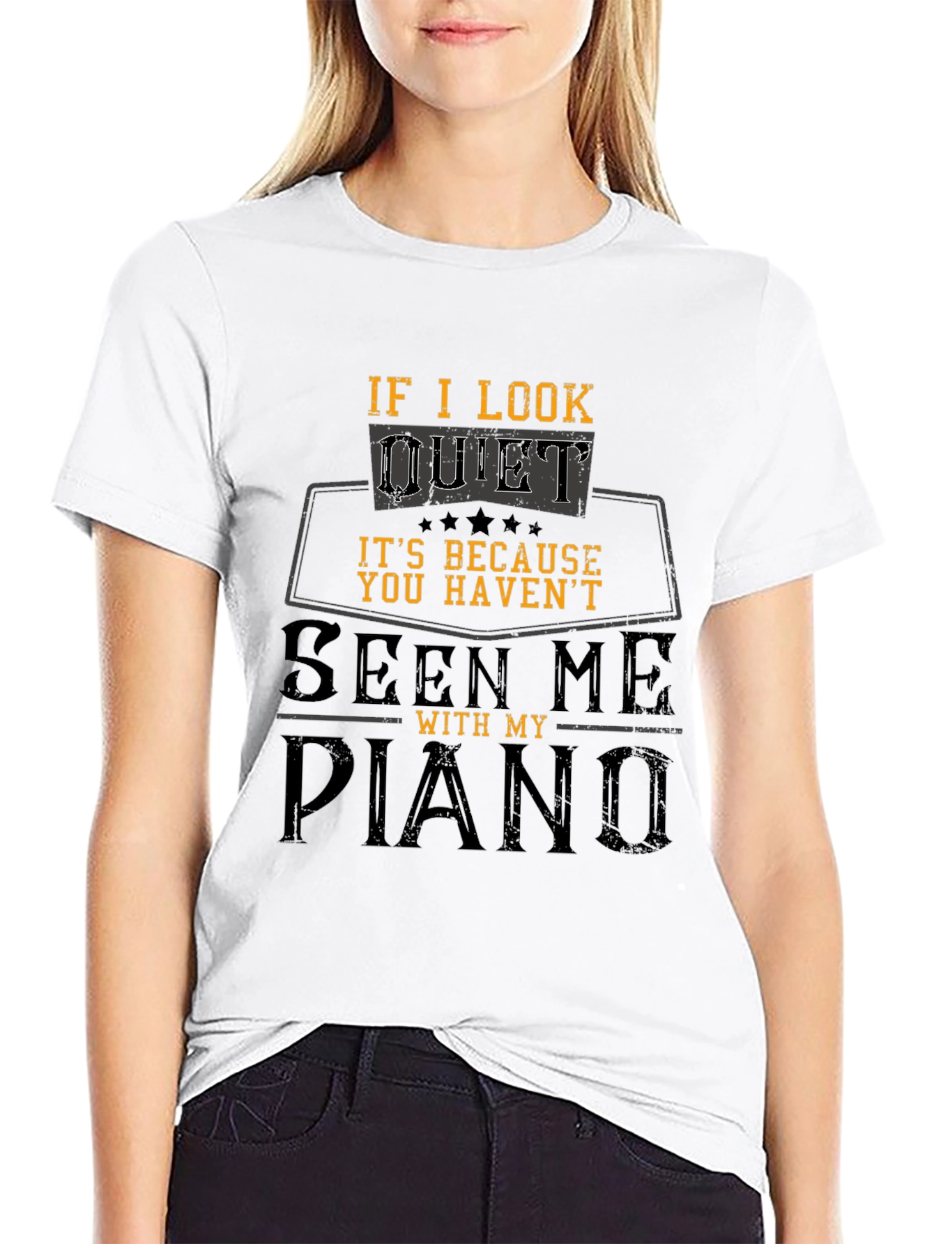 Black Piano Player Funny T-Shirt view 9
