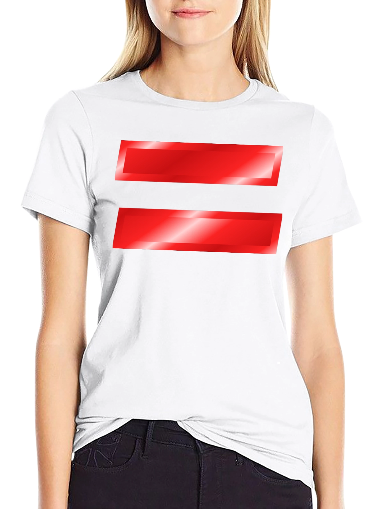 Black Equality Symbol T-Shirt - Bold Red Graphic Tee view 9