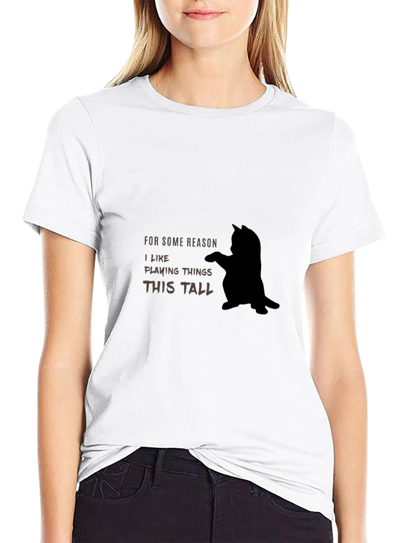Black Funny Cat T-Shirt - I Like Playing Things This Tall view 9