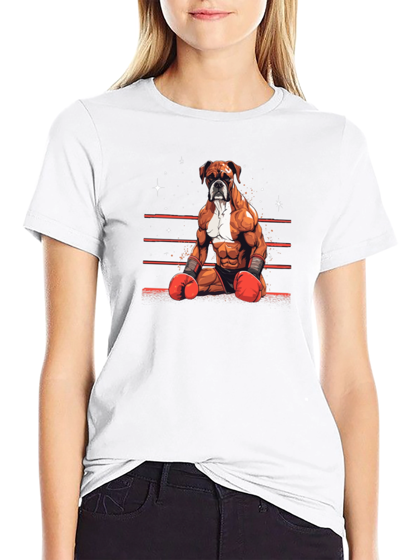 Black Boxer Dog Boxing T-Shirt - Funny Animal Lover Tee view 9