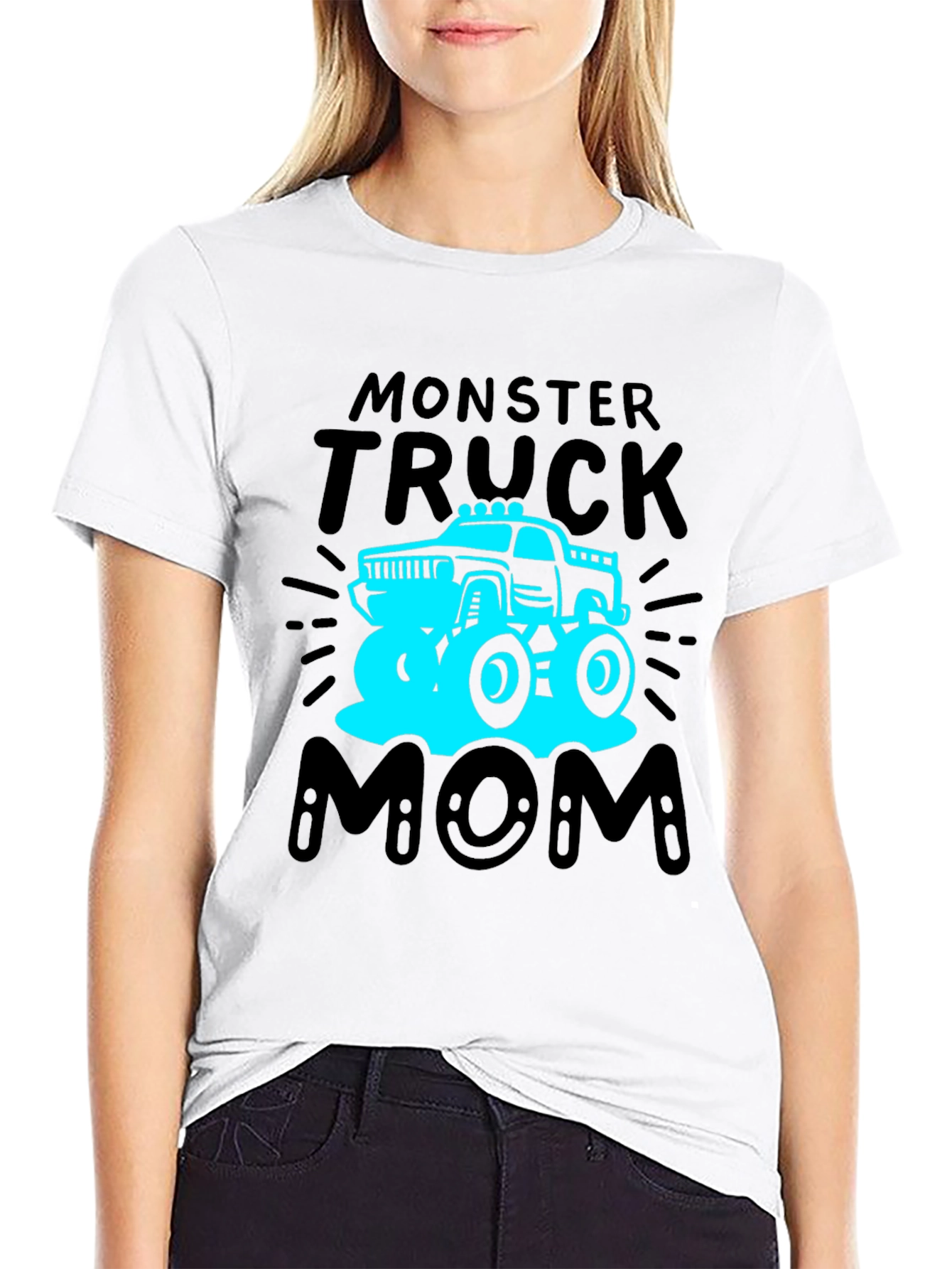 Black Monster Truck Mom T-Shirt view 9